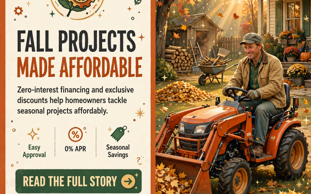 🍂 Fall Project Season: Kubota of Chattanooga Offers Equipment Financing and Discounts Through Year-End