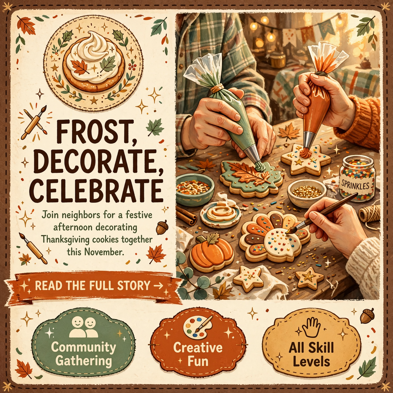 πͺ Thanksgiving Cookie Decorating Class Comes to Crossville on November 14 β Featured Image Featured image for "πͺ Thanksgiving Cookie Decorating Class Comes to Crossville on November 14"