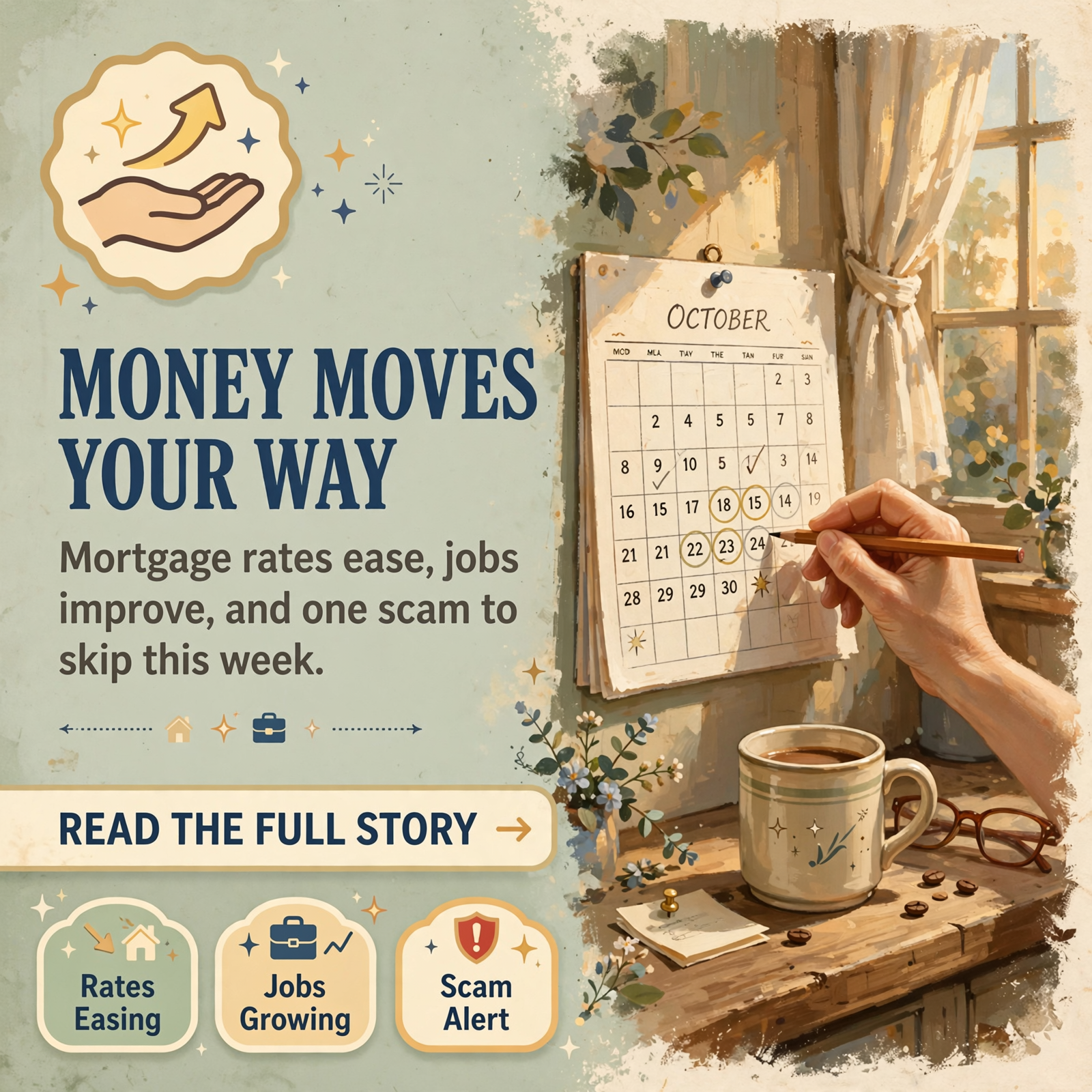 Featured image for "💵 Friday Money Check: Mortgage Rates Dip to 7.32%, Sequatchie County Unemployment Falls to 3.4%, and Chattanooga Gas Ticks Up to $3.77"