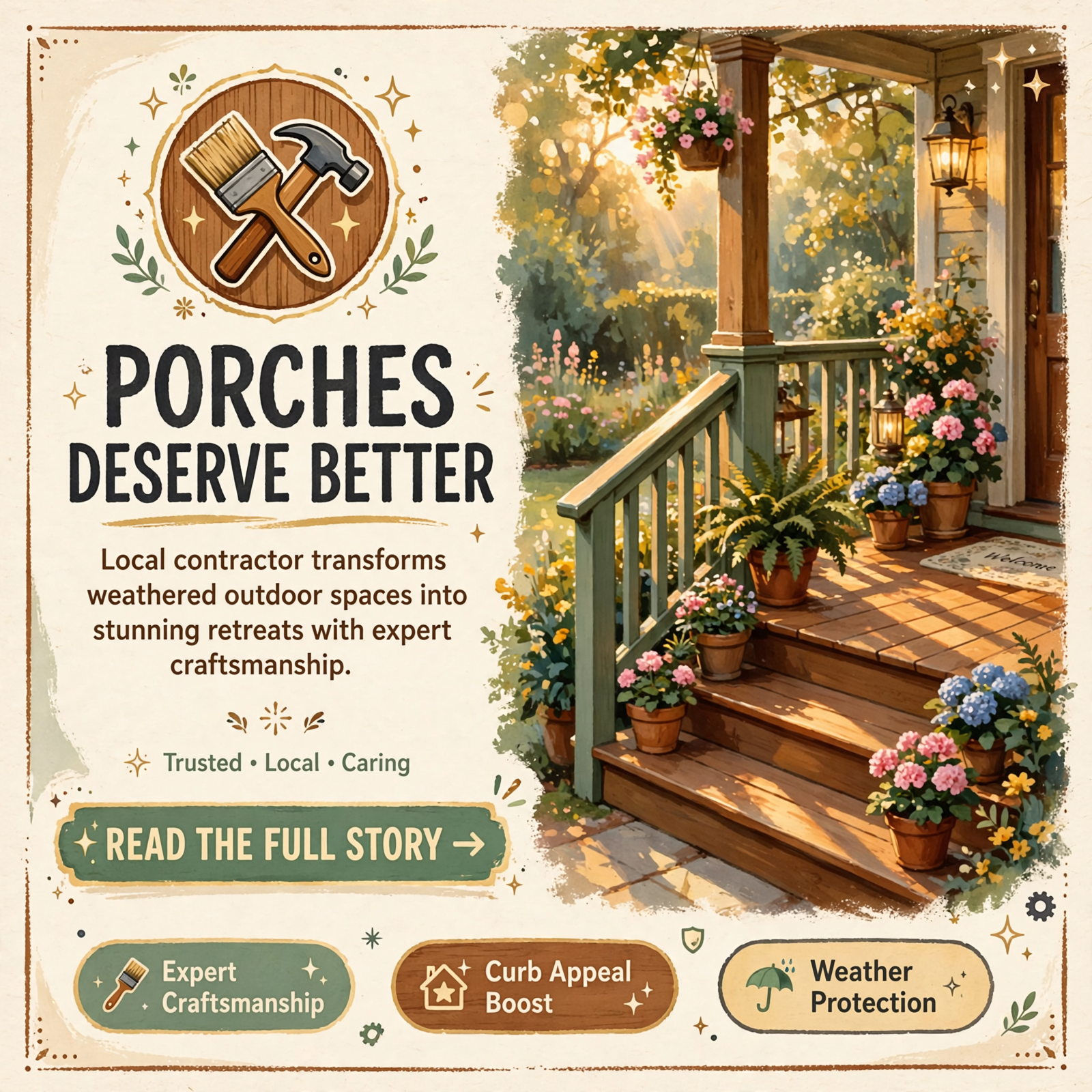 Featured image for "🎨 Porch Transformation: Local Contractor Showcases Decking and Stain Work"