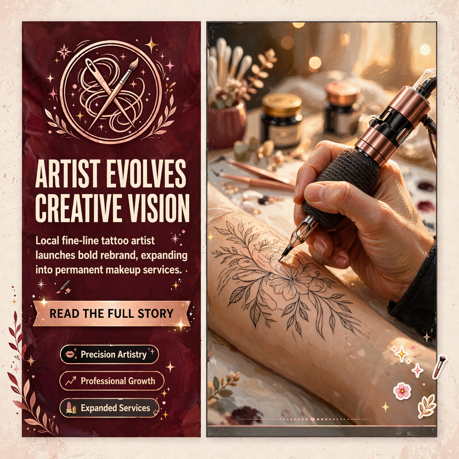 🖤 Fine-Line Tattoo Artist Rebrands as the haus ink, Expands into Permanent Makeup — Featured Image Featured image for "🖤 Fine-Line Tattoo Artist Rebrands as the haus ink, Expands into Permanent Makeup"
