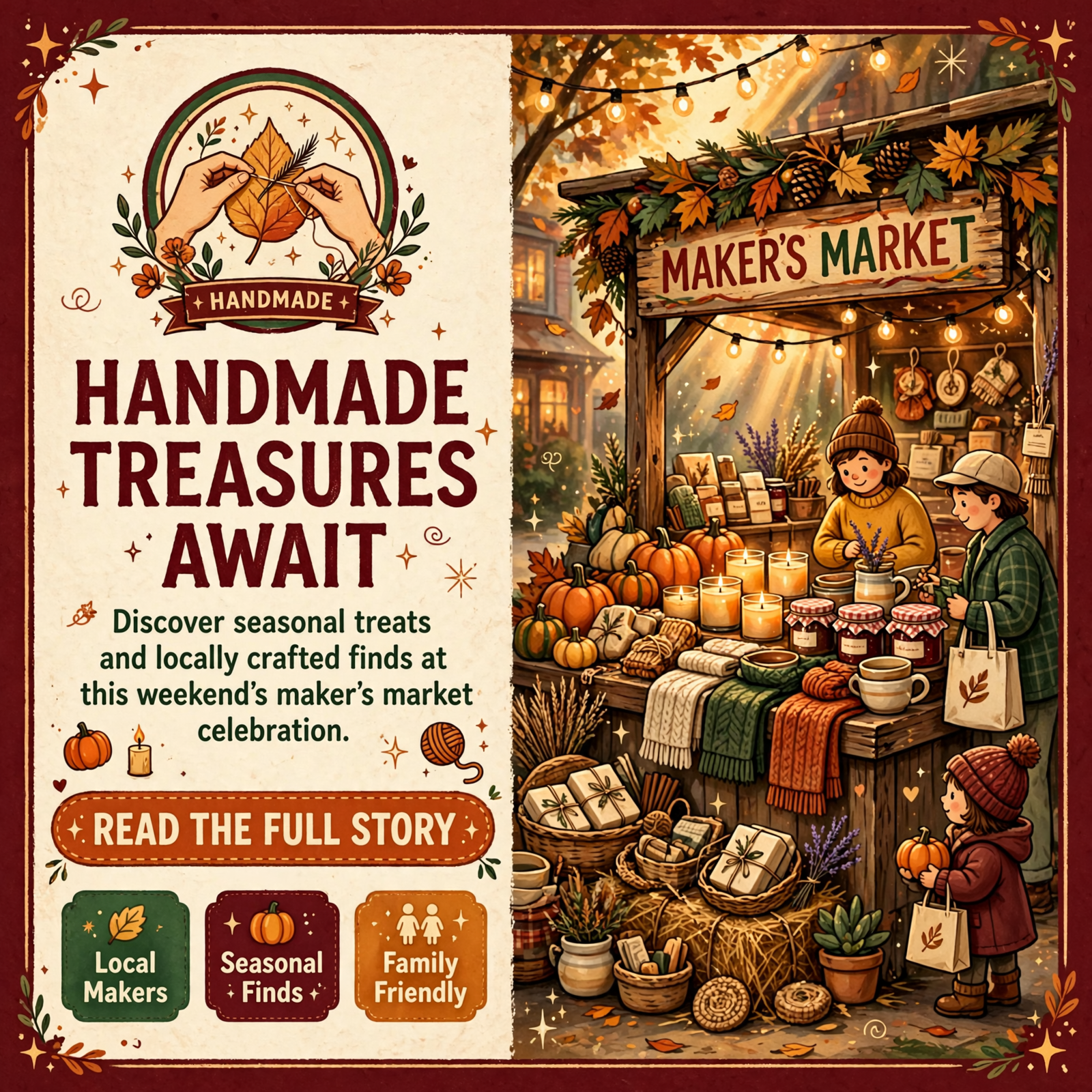 Featured image for "🎃 Saturday Maker's Market Brings Seasonal Treats & Handmade Finds This Weekend"