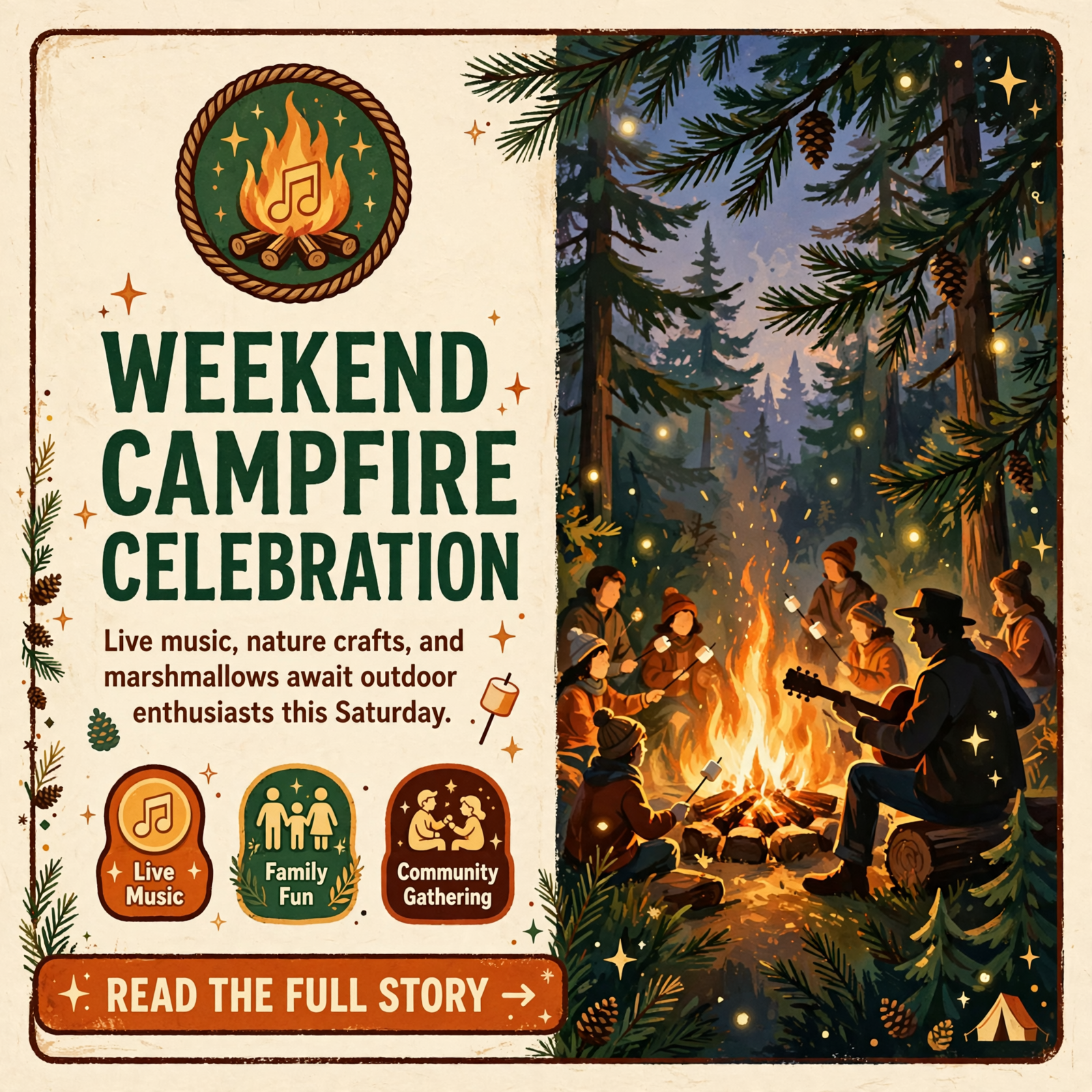 Featured image for "🎵 Live Music, Nature Crafts & Campfire Fun This Saturday at Greeter Falls Campground"