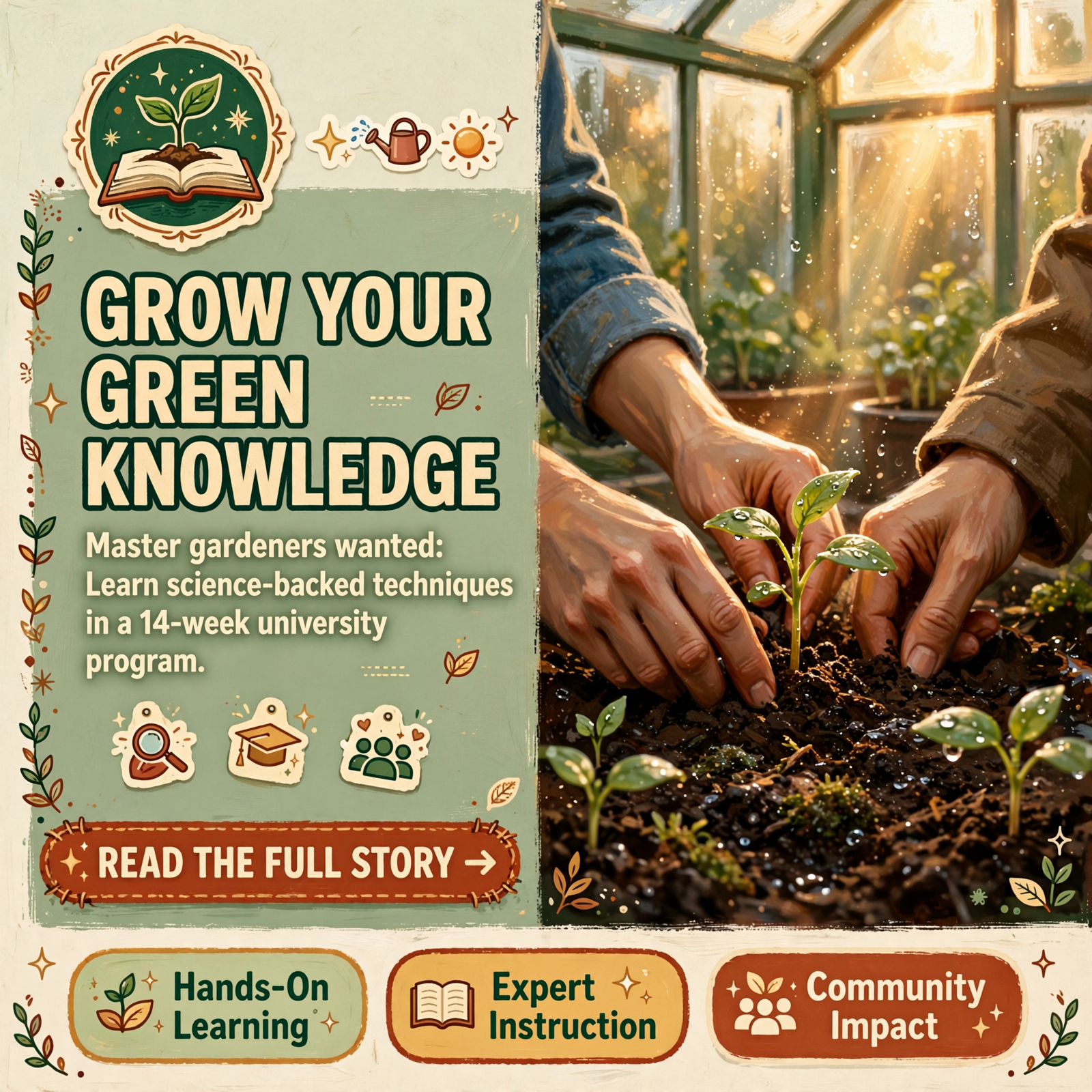 π± Master Gardener Intern Training Program Opens Applications for 2027 β Featured Image Featured image for "π± Master Gardener Intern Training Program Opens Applications for 2027"