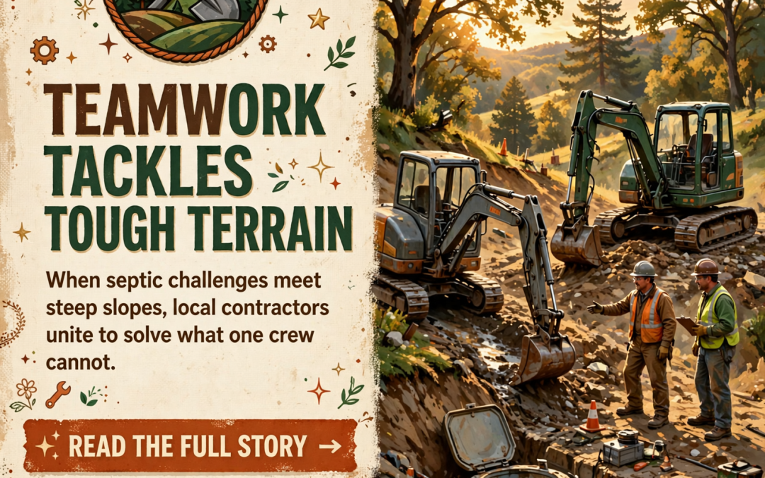 🚧 Septic Work on Steep Terrain: When Local Contractors Team Up in Pikeville