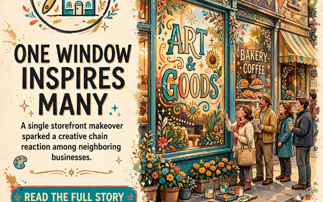 🎨 Window Art Brings Storefront Neighbors Together in Dunlap