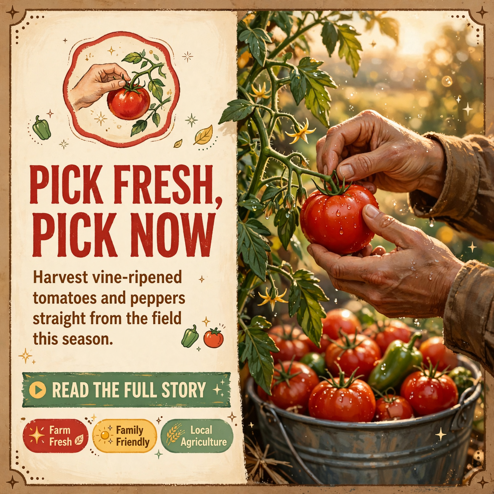 Featured image for "🍅 Pick-Your-Own Tomatoes and Peppers Available Now at Gary Swafford Farms"