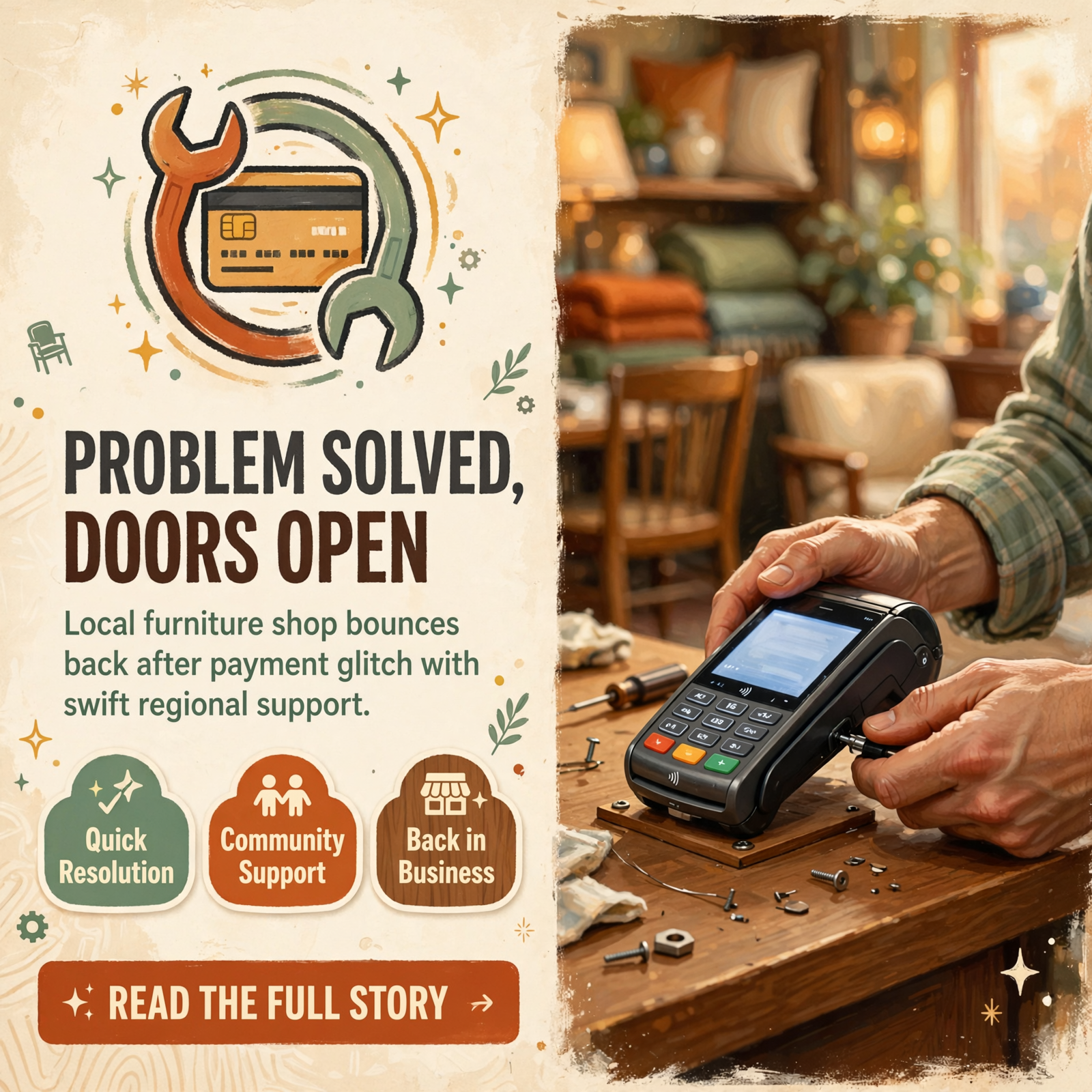 Featured image for "🛠️ Highway 8 Furniture and Treasures Resolves Payment Processing Issue in McMinnville"
