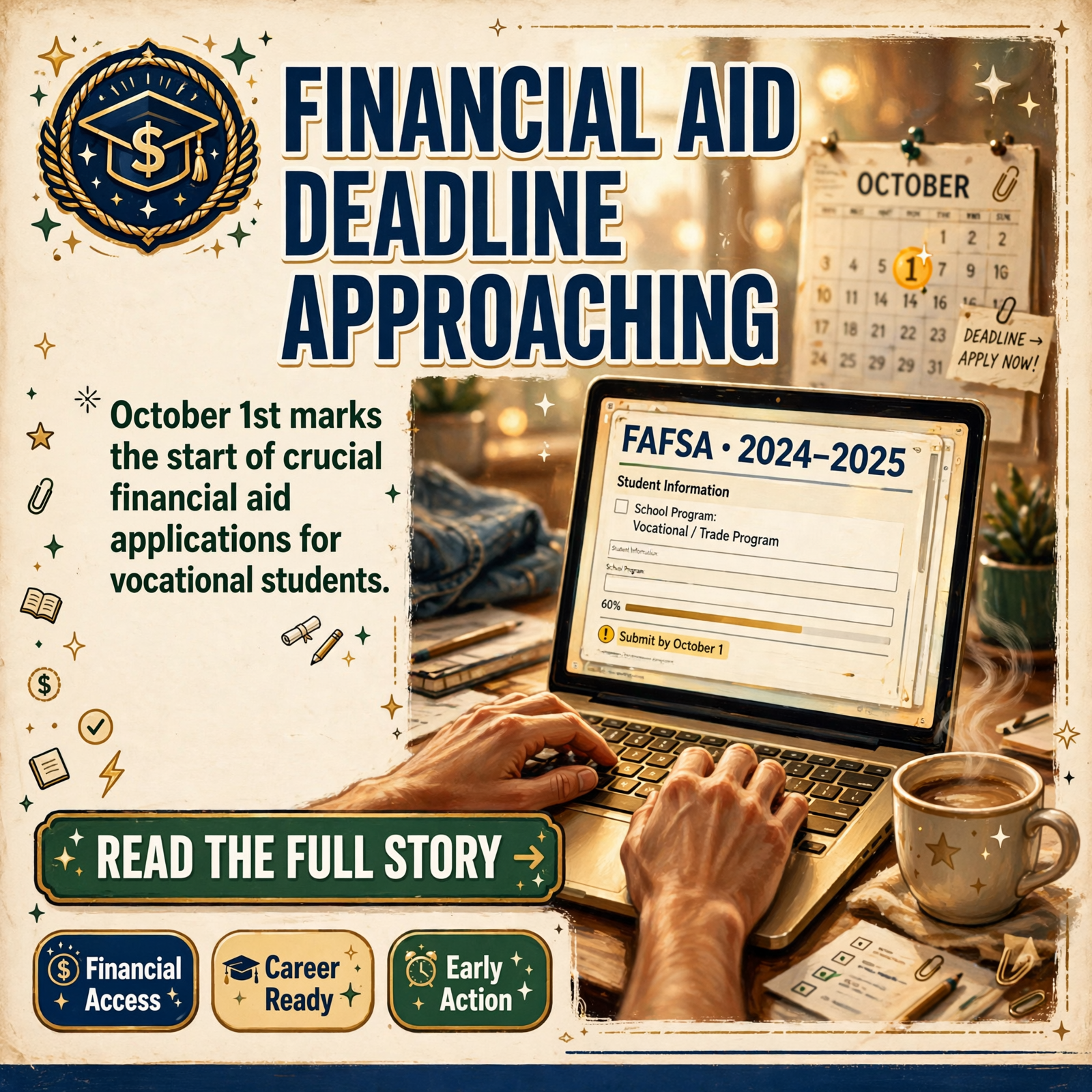 Featured image for "📚 FAFSA Enrollment Opens October 1, 2026 - What Students and Families Need to Know"