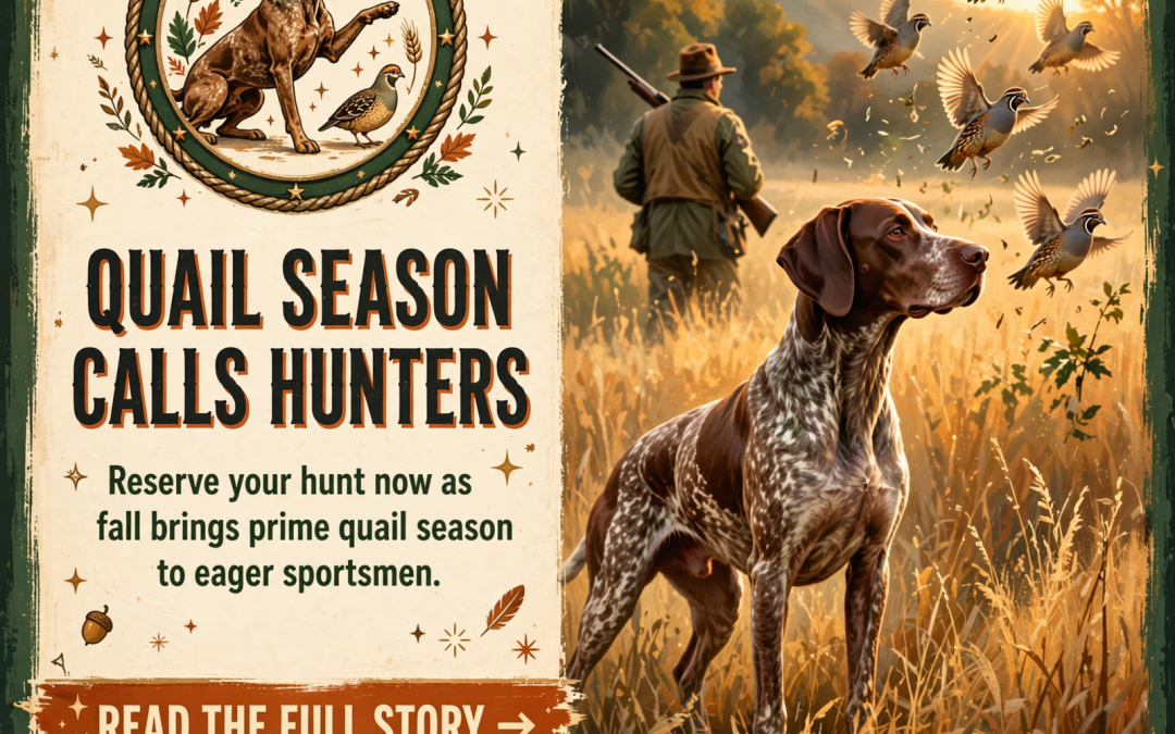 🎯 Quail Hunting Season Beckons at Local Outdoor Club