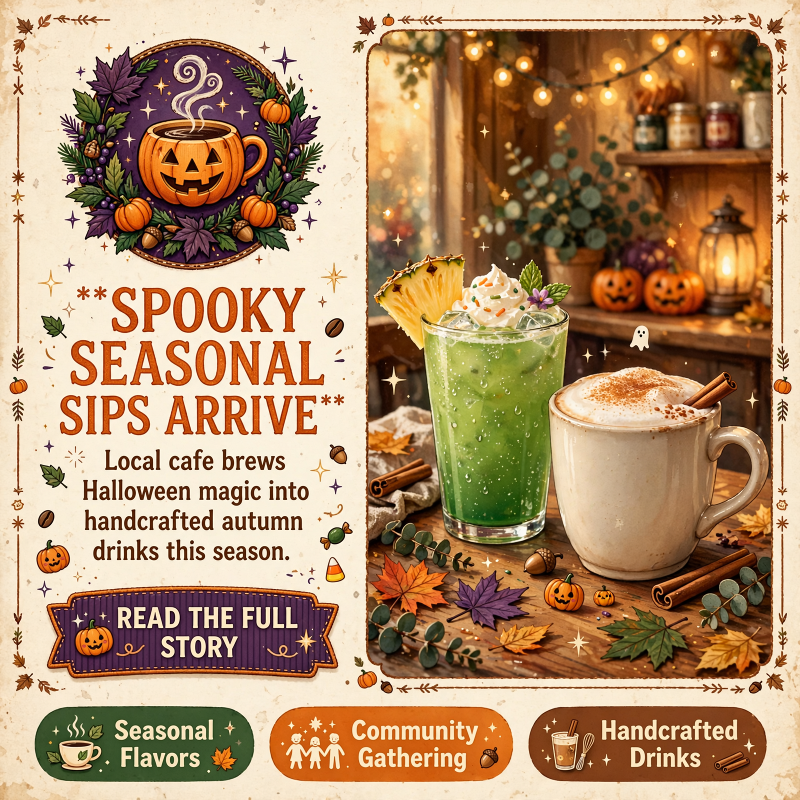 Featured image for "🎃 The Roost Cafe Serves Up Spooky Seasonal Sips in Pelham"