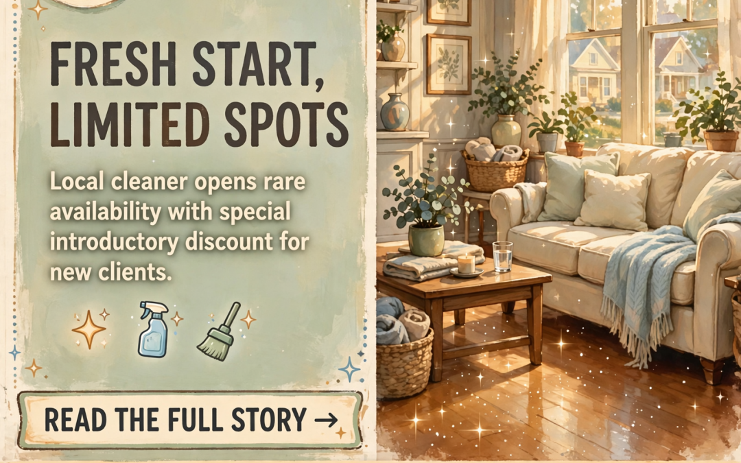 🧹 Local House Cleaner Opens New Client Spots with Special Offer