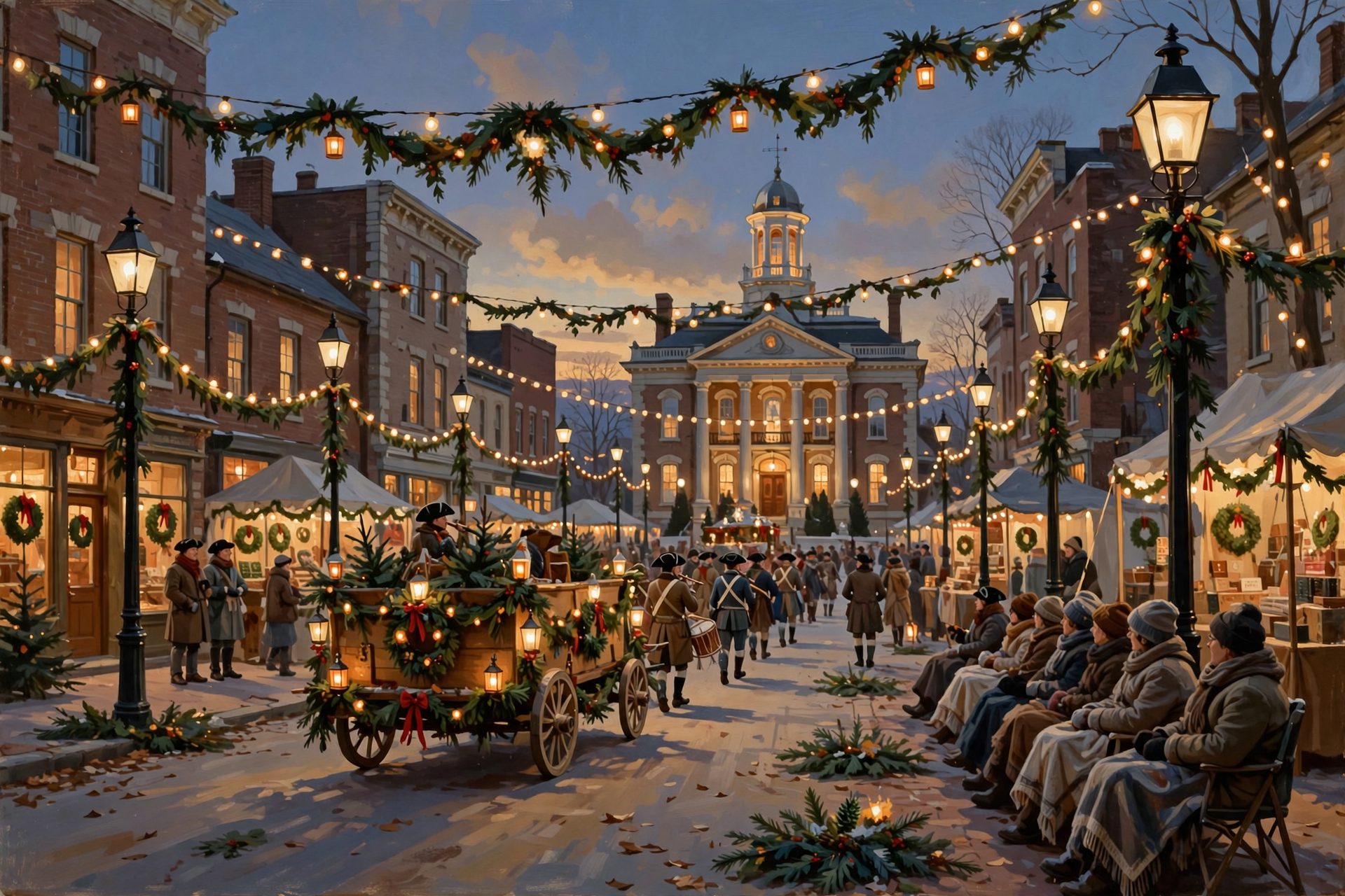 Illustration for 🥁 Watch a Colonial Christmas Parade on the Madisonville Square