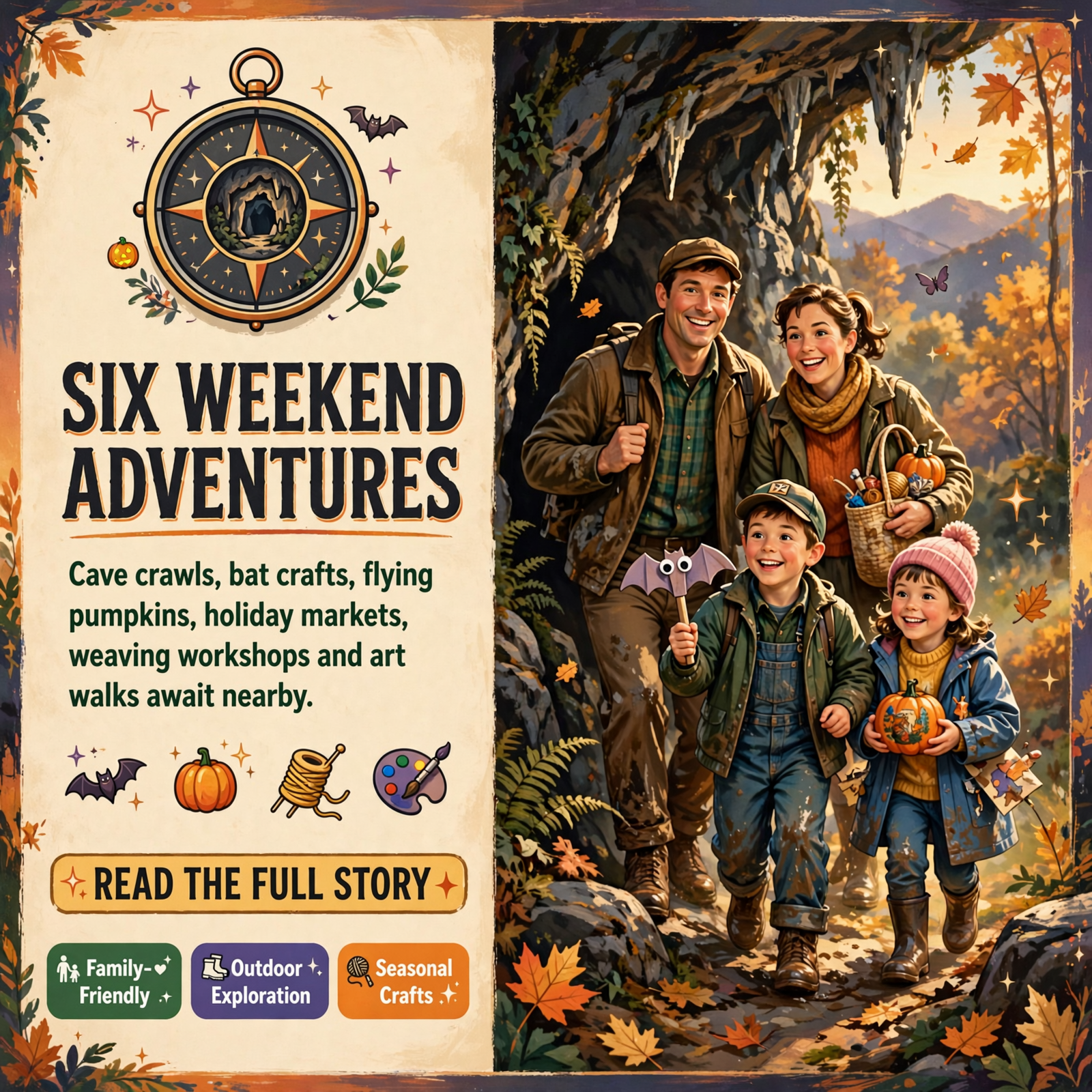 Featured image for "🧭 Hundred-Mile Happenings: Sitton's Cave Adventures and Bat Week at Cloudland Canyon, Pumpkin Destruction Saturday in Tullahoma…