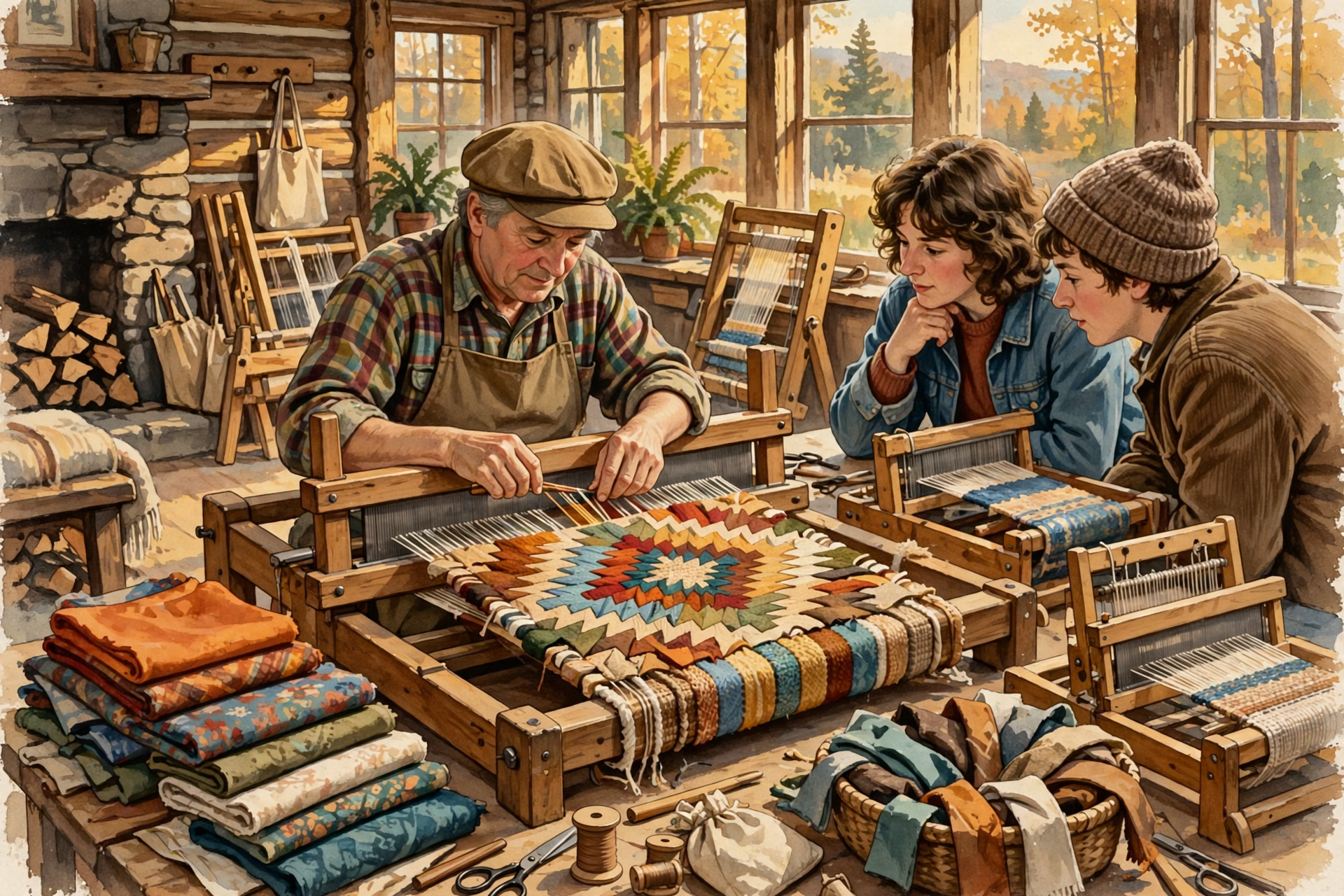 Illustration for 🧵 Weave Your Own Rug Square at the Twining with Fabric Workshop at DeSoto State Park