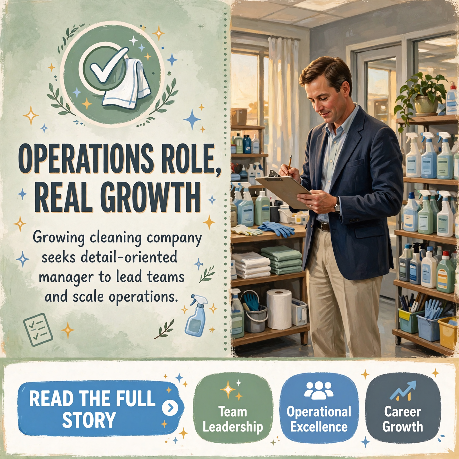 🧹 Cleaning Company Seeks Operations & Quality Control Manager — Featured Image Featured image for "🧹 Cleaning Company Seeks Operations & Quality Control Manager"