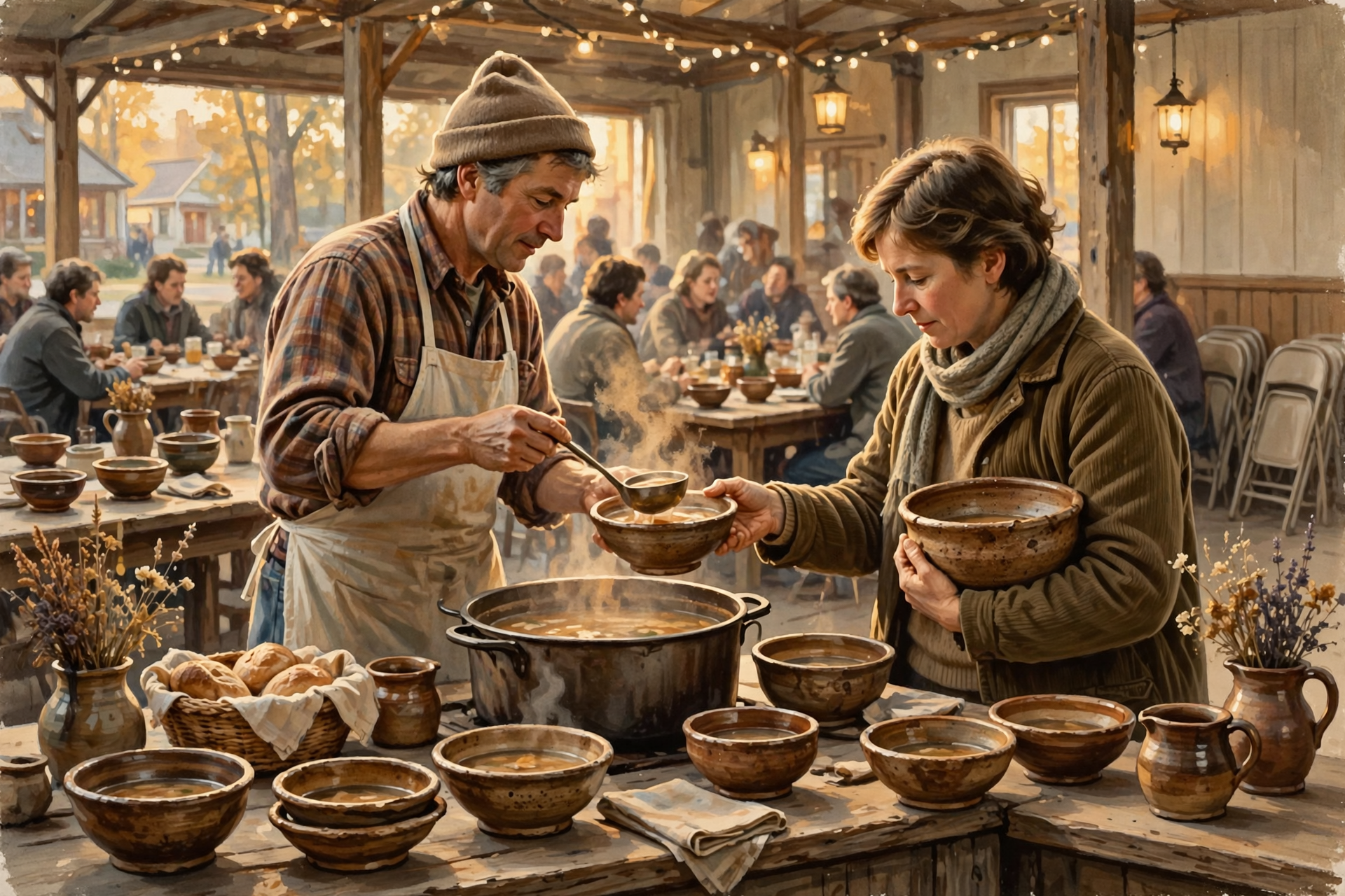 Illustration for 🥣 Take Home a Potter's Bowl at Rome's 23rd Annual Empty Bowls