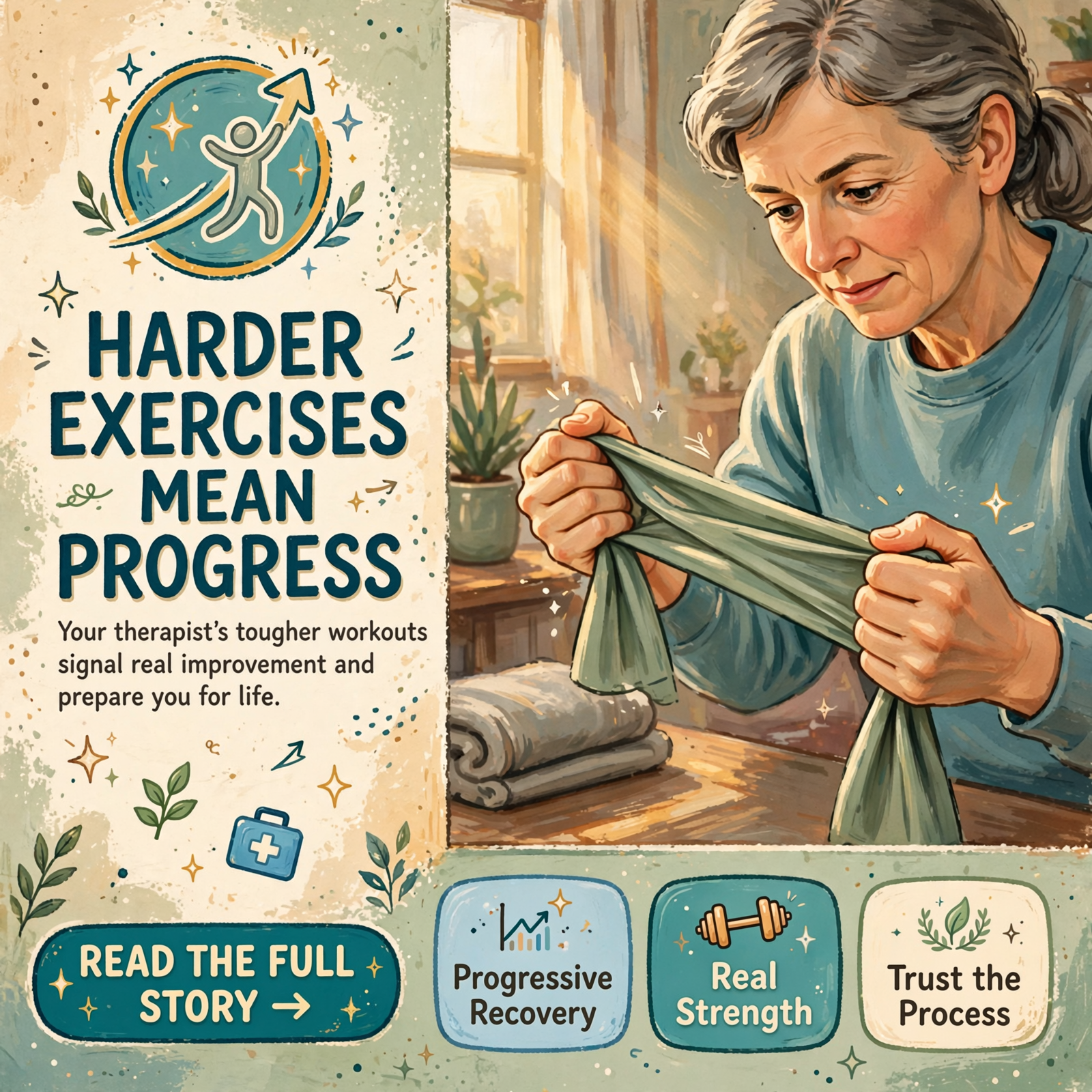 Featured image for "🏥 Why Your Physical Therapist Keeps Making Your Exercises Harder - And Why That's Good News"