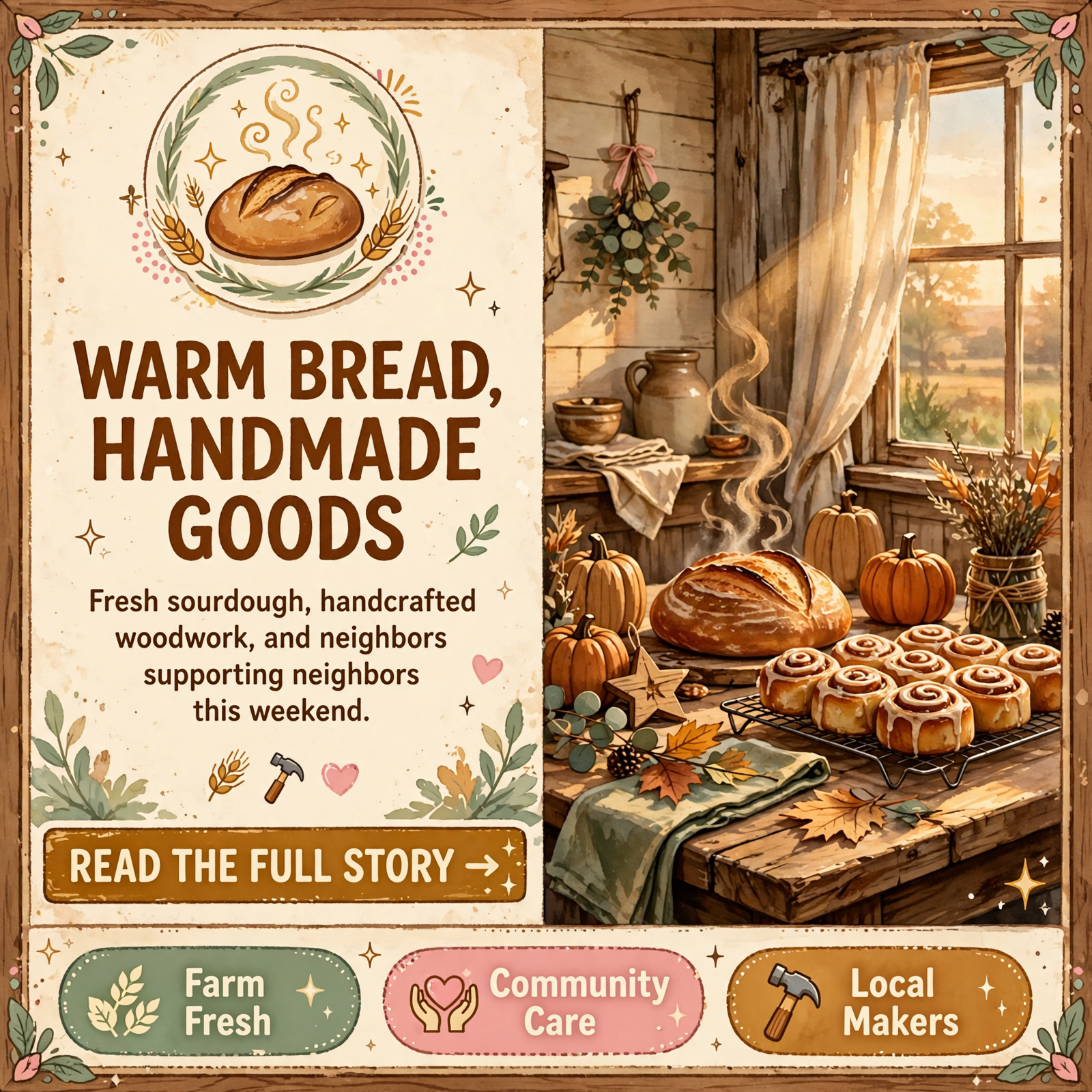 Featured image for "🍞 Fresh Sourdough on Rankin, Handmade Fall Woodwork and Kids Eat Free in South Pittsburg: Your Main Street Roundup"