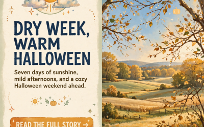 🕰️ Dry Straight Through Next Friday, Halloween Odds Turn Warmer, and Clocks Fall Back in Eight Days: Your Dunlap Weather & Outdoors Week