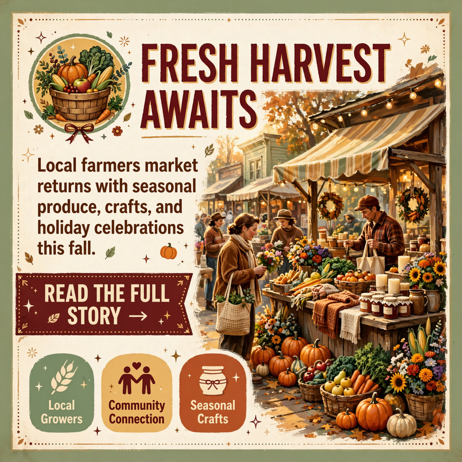 Featured image for "🌾 Dunlap Farmers Market Returns to Harris Park - Fresh Local Produce and Holiday Markets Ahead"