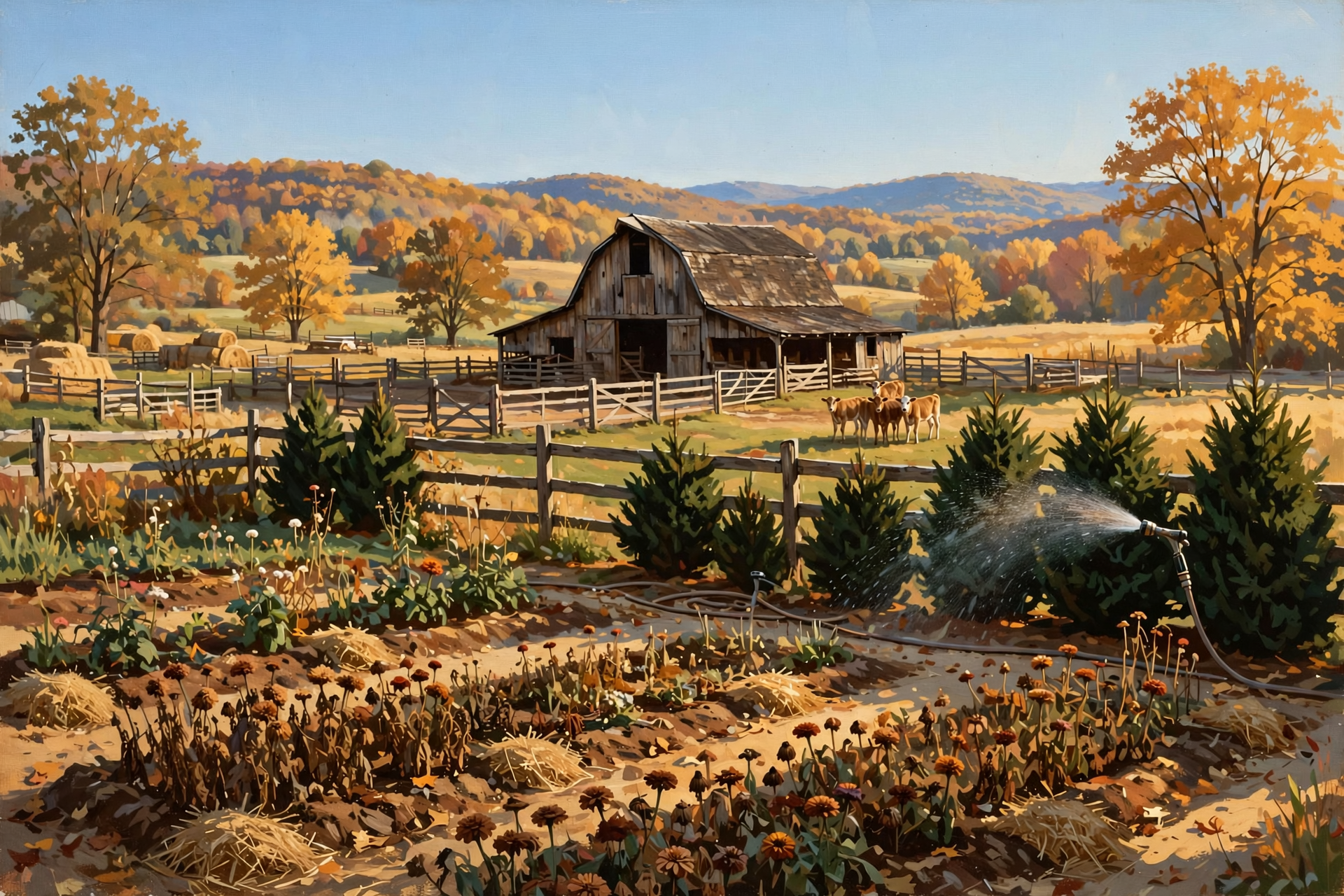 Illustration for 🌾 Calves Keep Rolling to Town, Flower Beds Get Tucked In and Evergreens Get a Drink — Your Farm & Garden Report