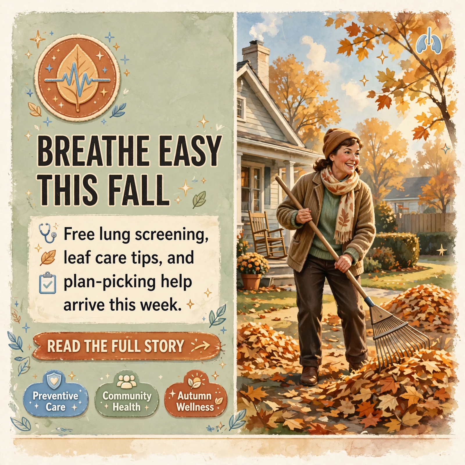 Featured image for "🩺 Lung Checks Come to Dunlap Friday, Leaves Make Better Mulch Than Smoke and Five Questions Before You Pick a Plan: Your Healthy Valley…