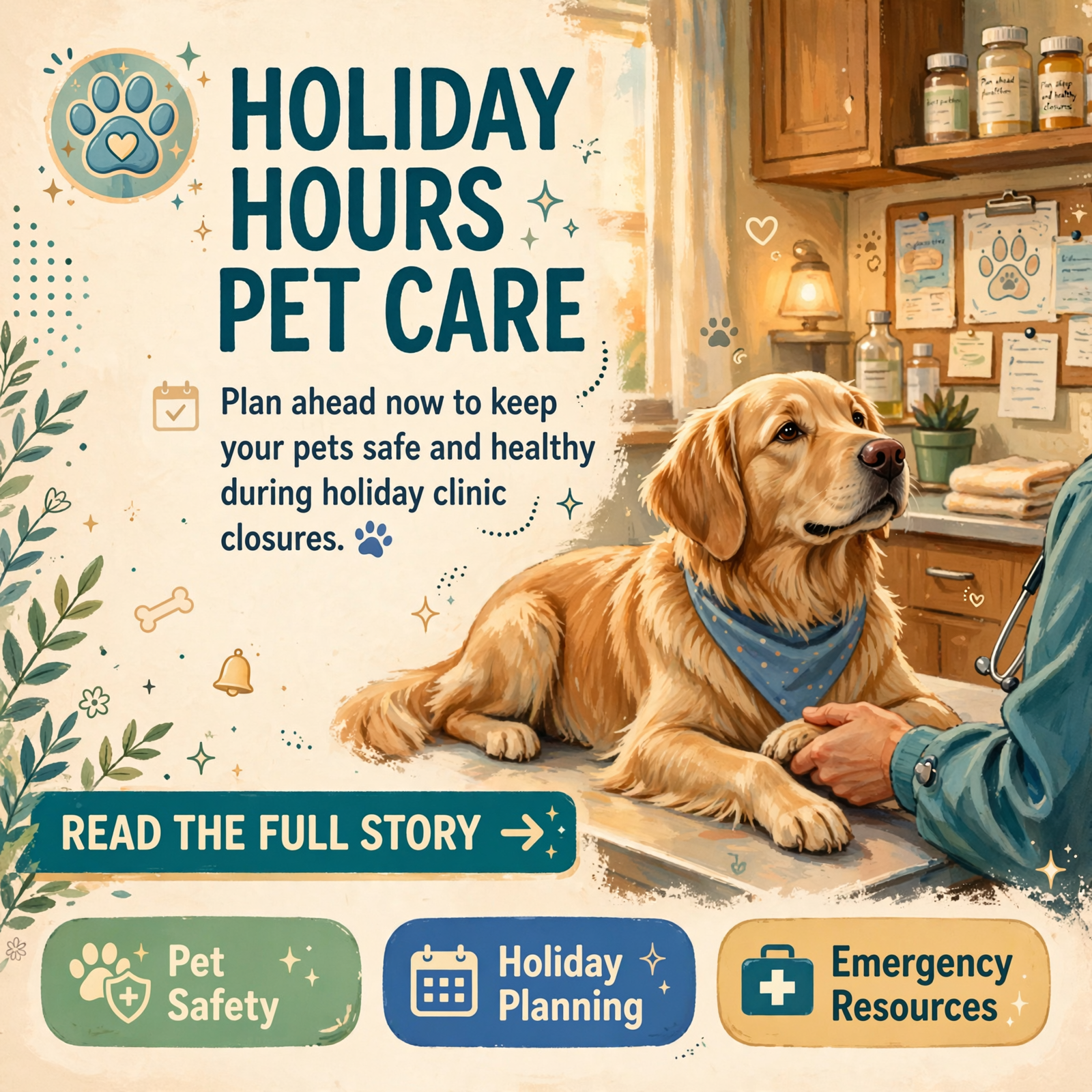 Featured image for "🐾 Coops Creek Veterinary Clinic Announces Holiday Hours & Emergency Care Resources"