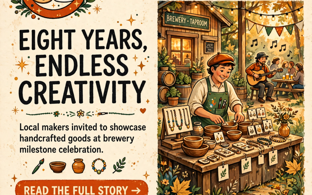 🎨 Local Artists Invited to Pop-Up Shop at Happy Trails Brewing Co.’s 8th Anniversary in Downtown Sparta