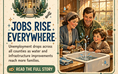 🏛️ Courthouse Corner: Unemployment Drops in All 95 Tennessee Counties, Chattanooga Votes to Run City Water to Raccoon Mountain Homes on Wells, a Plan to Replace Old Lead Pipes Comes Up Nov. 3, and Marion’s Sheriff Opens Christmas for Kids