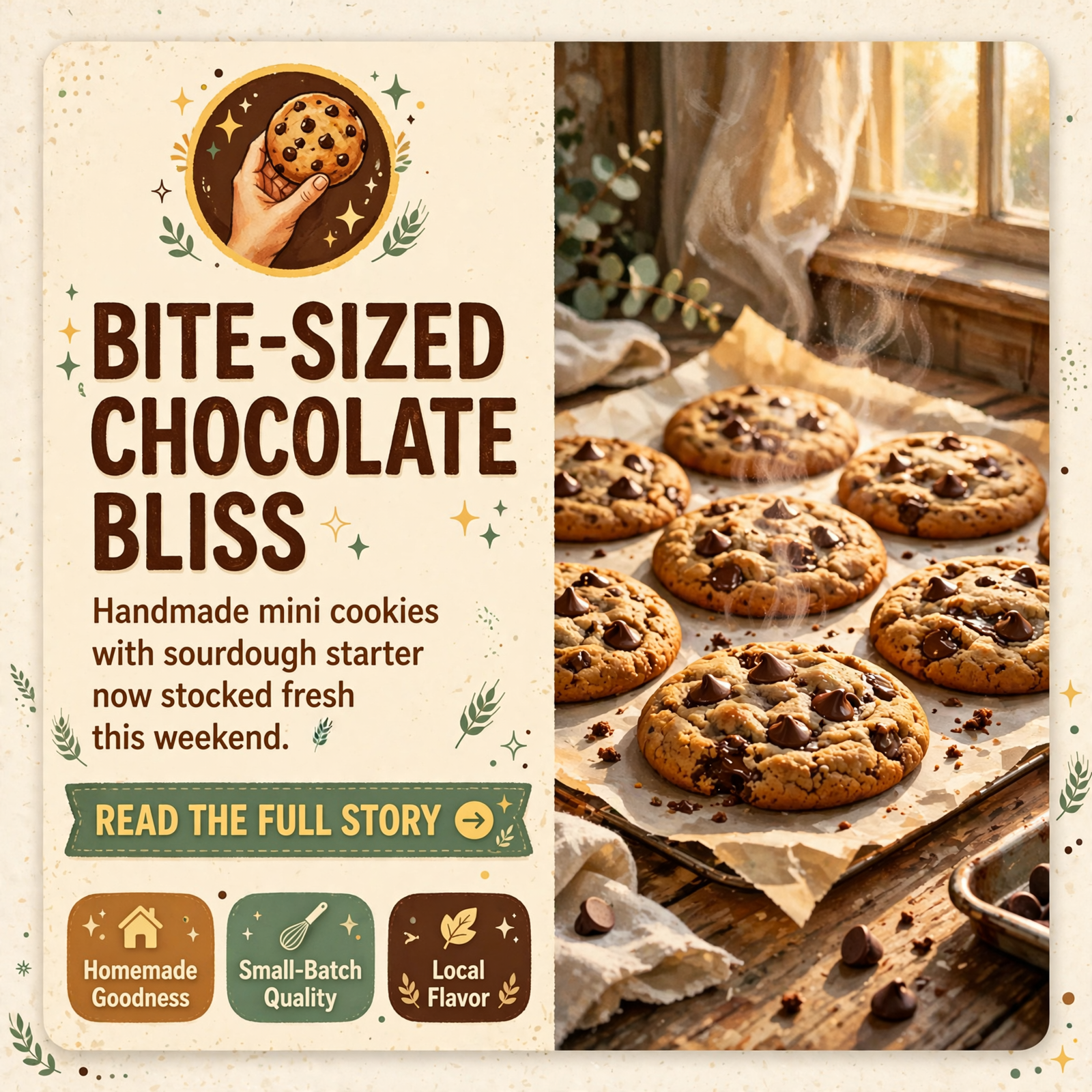 Featured image for "🍪 Fresh Mini Chocolate Chip Cookies Now Available at The Rustic Raccoon in Crossville"