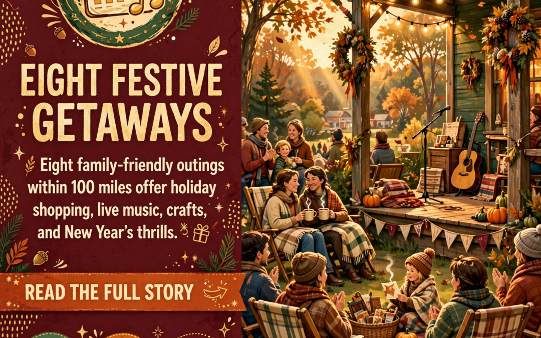 🧭 Hundred-Mile Happenings: Free Music on Red Bank Front Porches, a Christmas Open House With Santa in Chatsworth, a Dolly Parton “Hard Candy Christmas” in Smithville, a Frontier Homeschool Day at Harrison Bay, Oak Ridge’s 49th Pilot Club Craft Fair, Wreath-Making at an 1859 Manor, Turkey Day in Murfreesboro and a New Year’s Day Polar Plunge