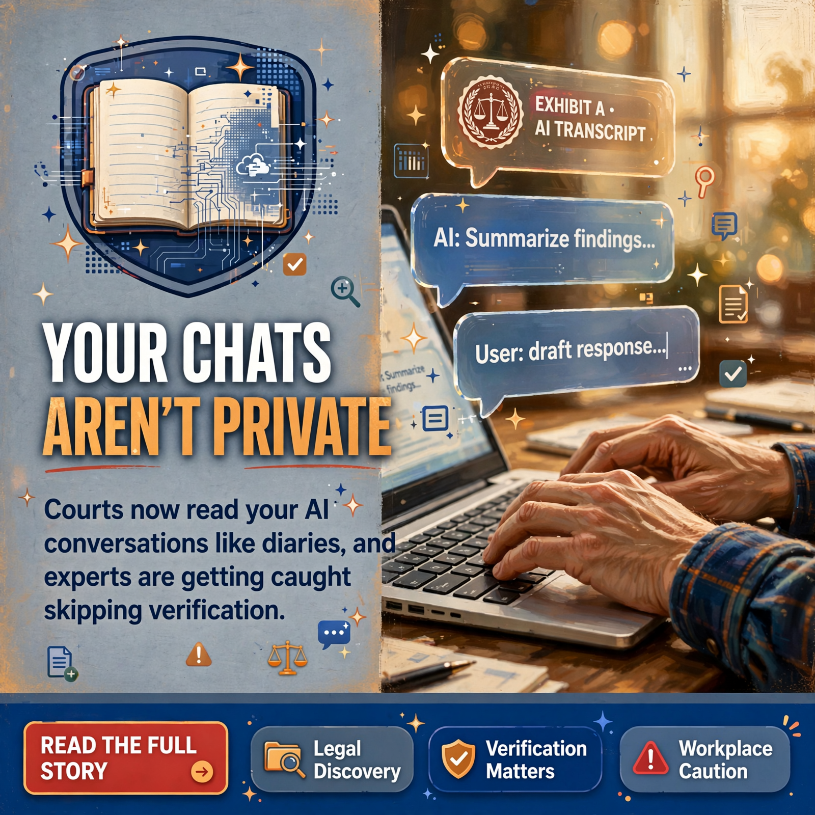 Featured image for "📓 Your AI Chats Aren't a Diary Under the Mattress: A Court Opens Them Up, Hallucination Cases Slow Down, and Experts Get Caught Not…