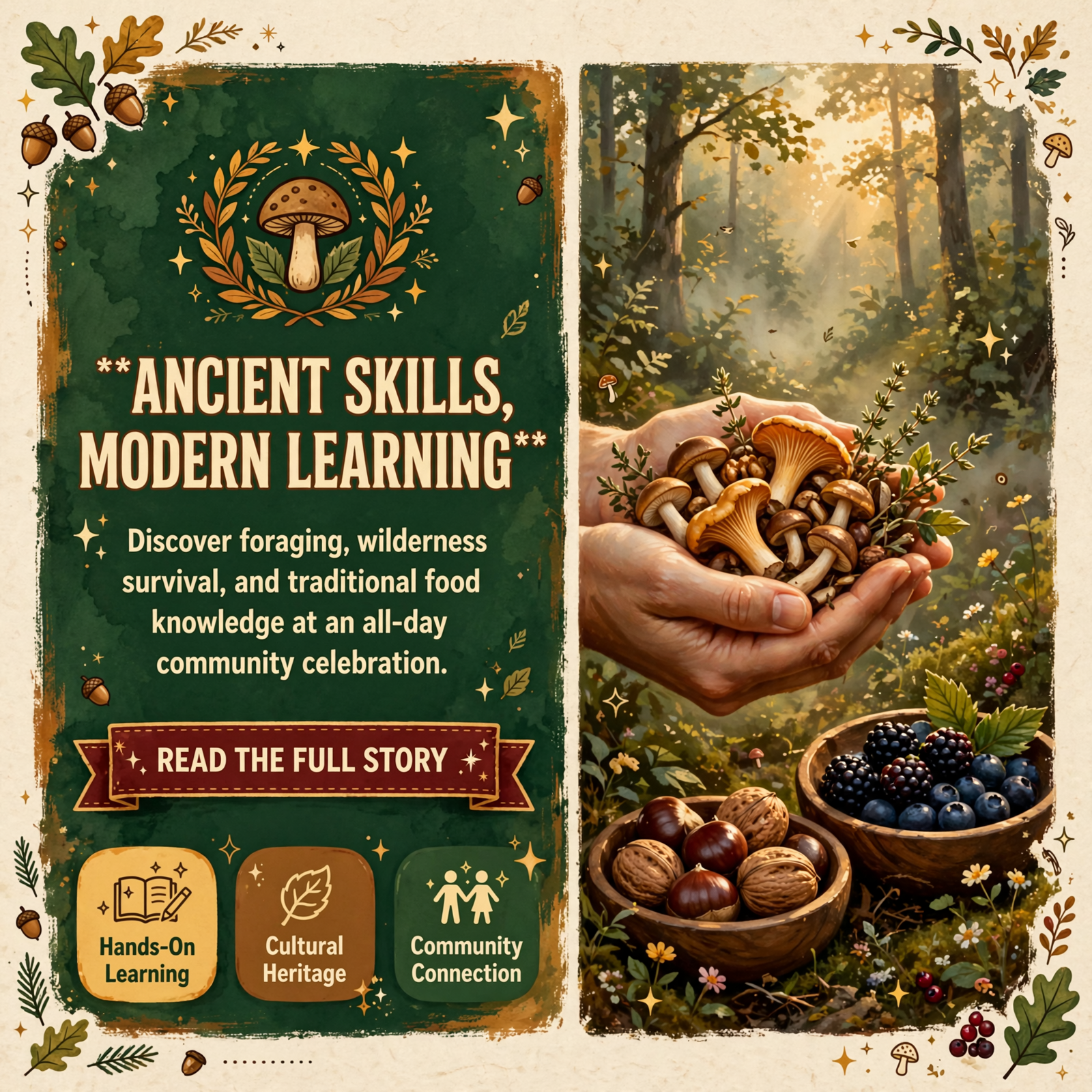 Featured image for "🍄 Wild Foods Day Brings Foraging, Wilderness Skills & Community Learning to Spencer"