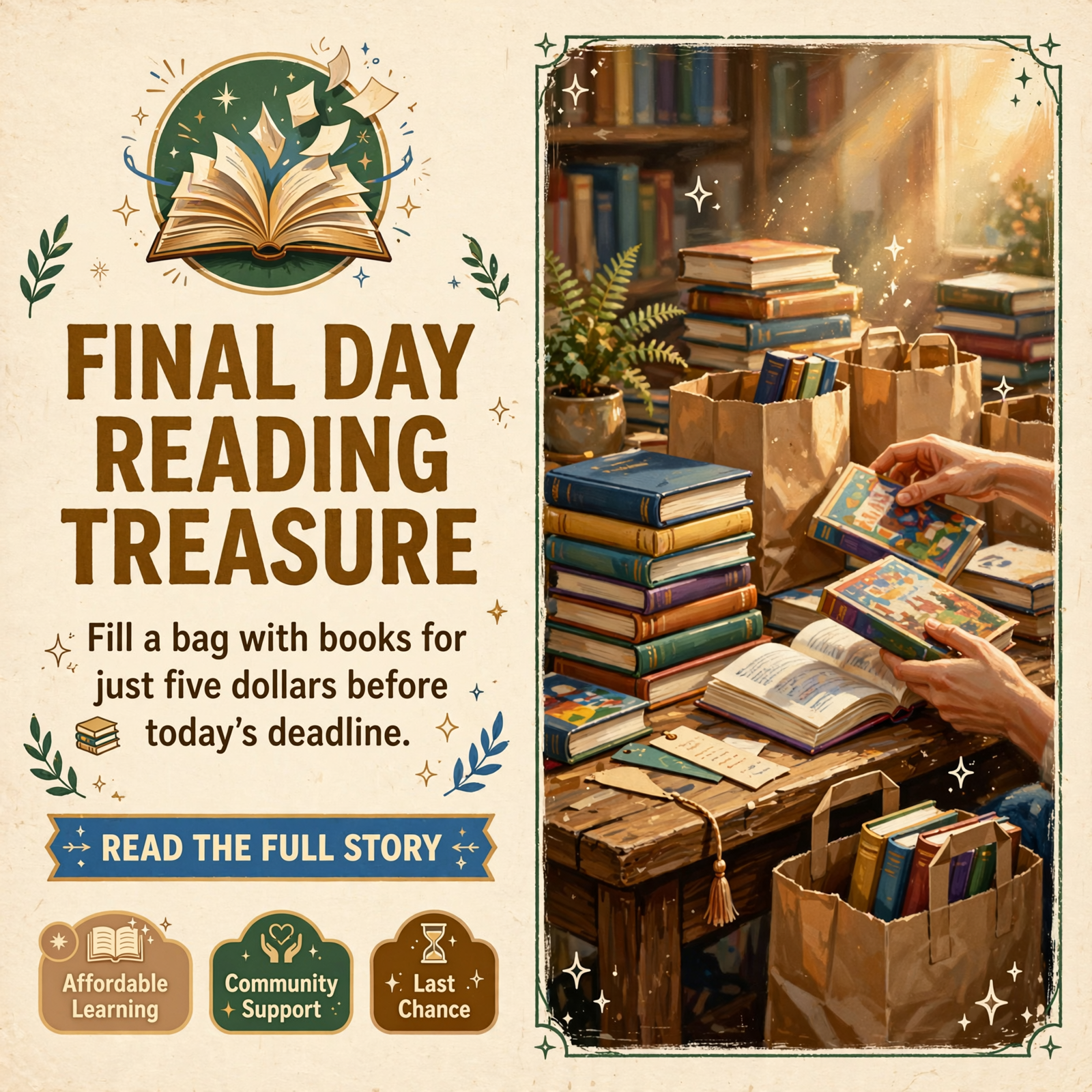 Featured image for "📚 Last Day of Whale of a Book Sale & Silent Auction in Dunlap - Fill a Bag for $5"