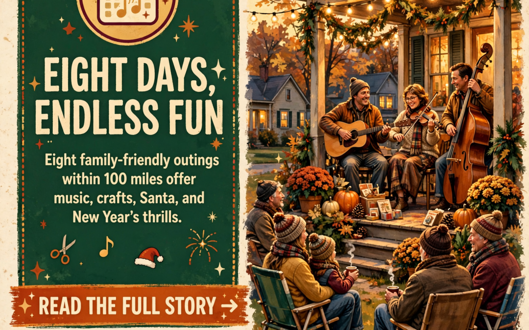 🧭 Hundred-Mile Happenings: Free Music on Red Bank Front Porches, a Christmas Open House With Santa in Chatsworth, a Dolly Parton “Hard Candy Christmas” in Smithville, a Frontier Homeschool Day at Harrison Bay, Oak Ridge’s 49th Pilot Club Craft Fair, Wreath-Making at an 1859 Manor, Turkey Day in Murfreesboro and a New Year’s Day Polar Plunge