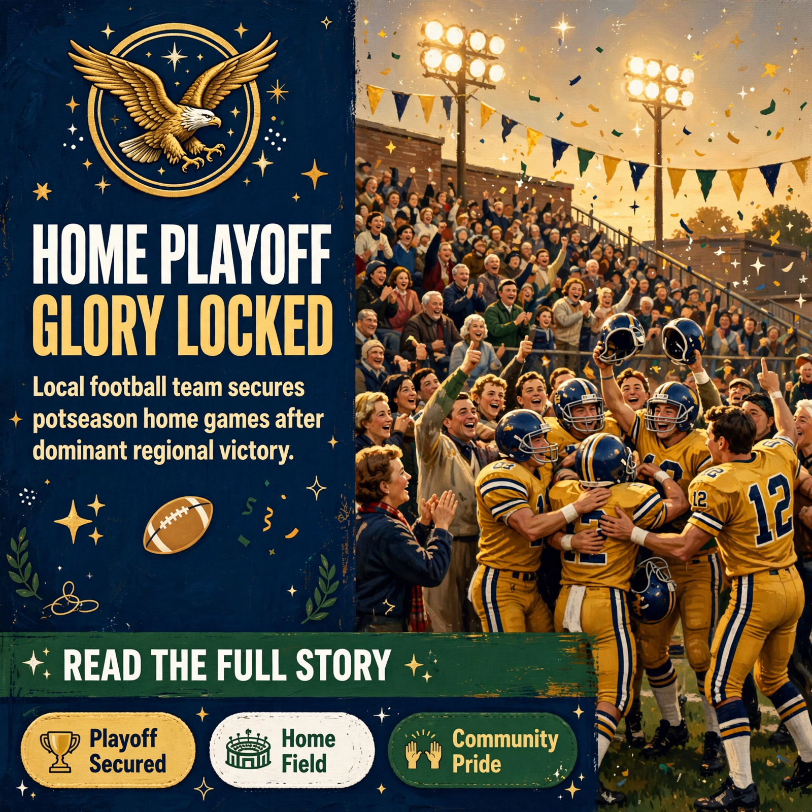Featured image for "🏈 Rhea County High School Golden Eagles Secure Playoff Home Games After McMinn County Victory"