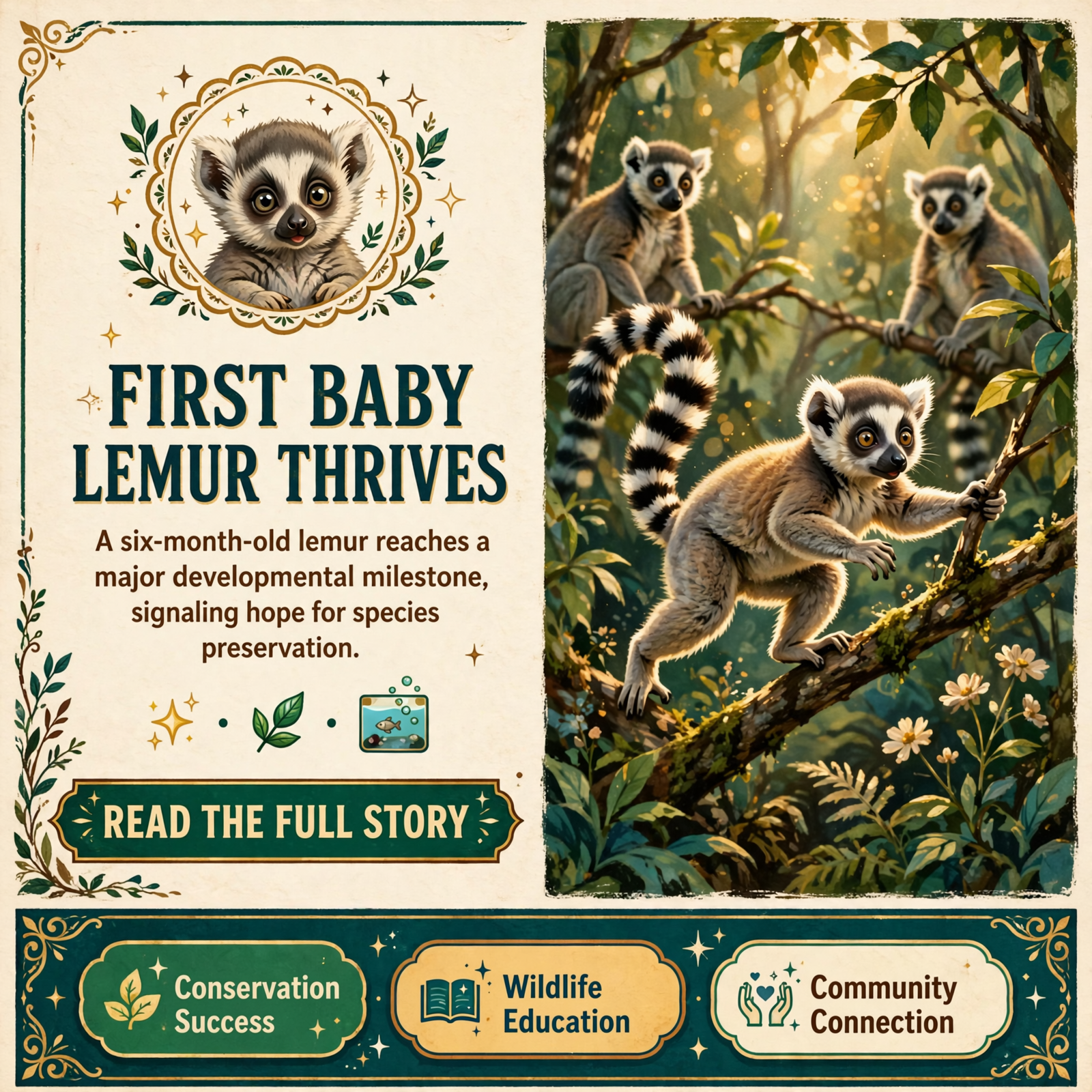 Featured image for "🎉 Tennessee Aquarium Celebrates First Baby Lemur's 6-Month Milestone"