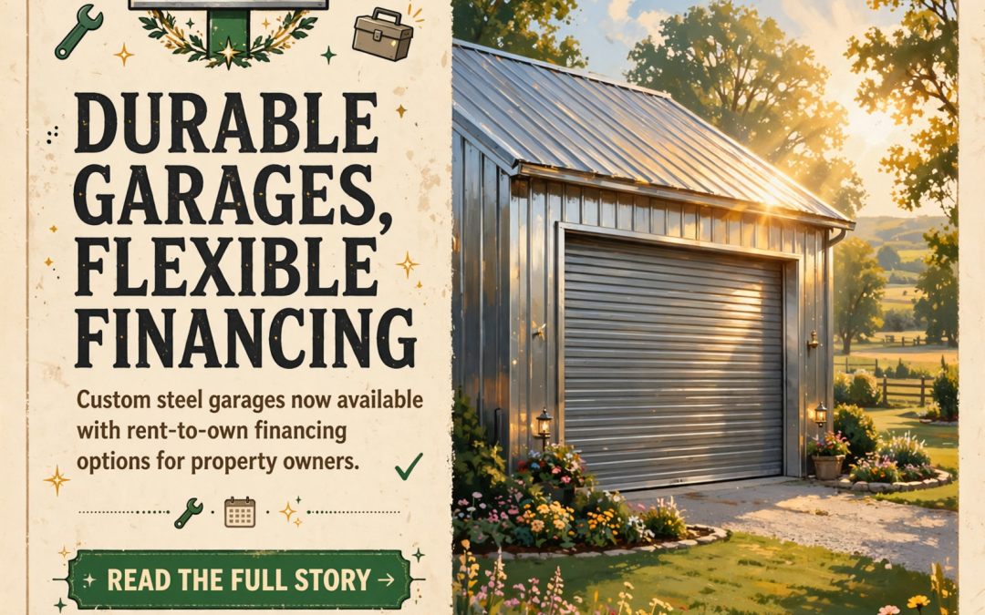 🏗️ Custom Steel Garages Now Available with Flexible Financing Options
