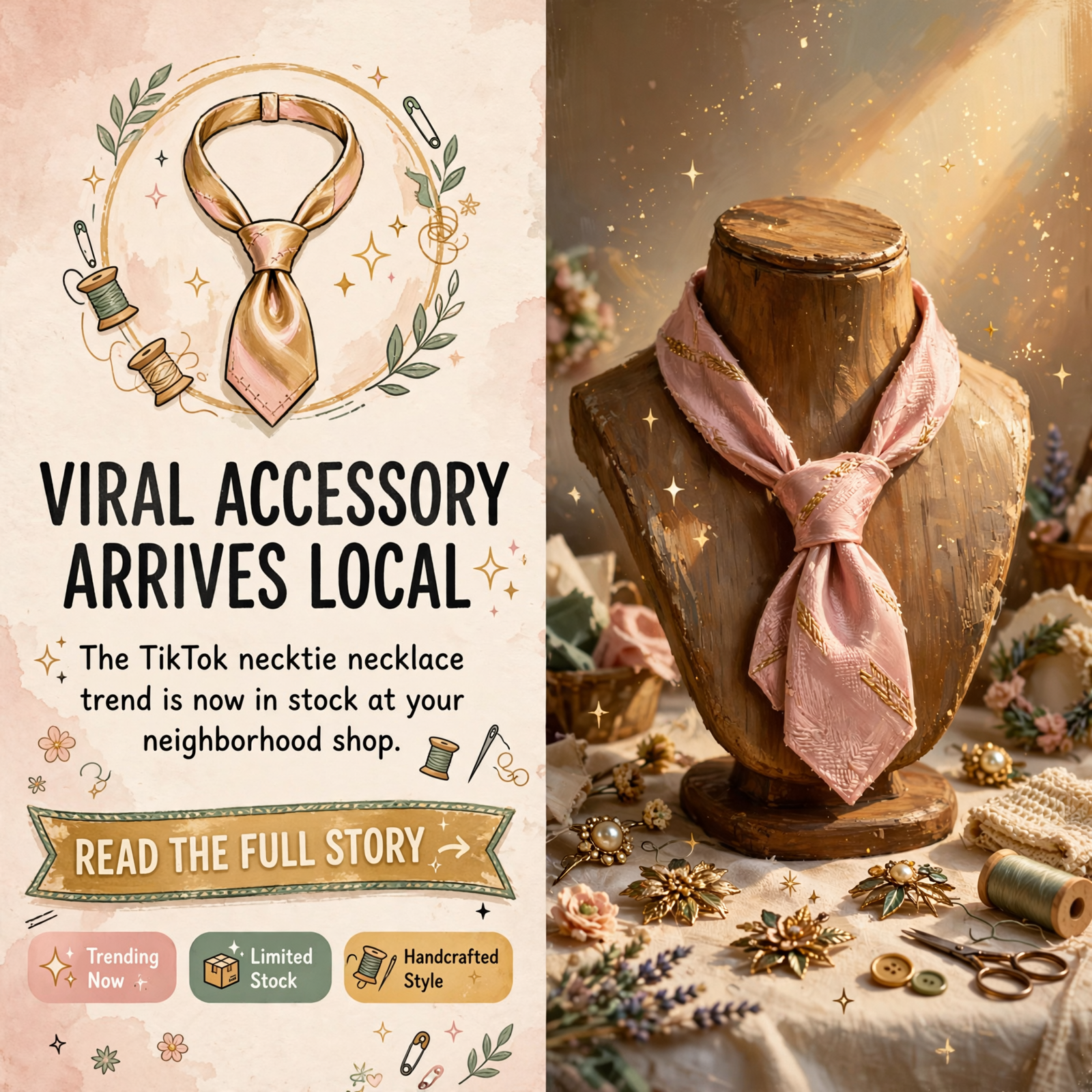 Featured image for "✨ Viral Necktie Necklaces Now Available at Craft & Curio in Dunlap"