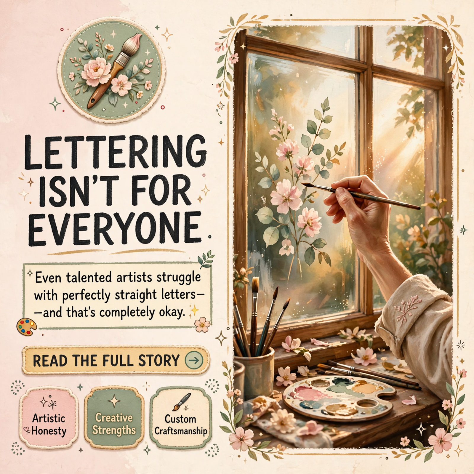 Featured image for "🎨 Window Artist Shares the Honest Side of Sign Painting - Florals Over Lettering"