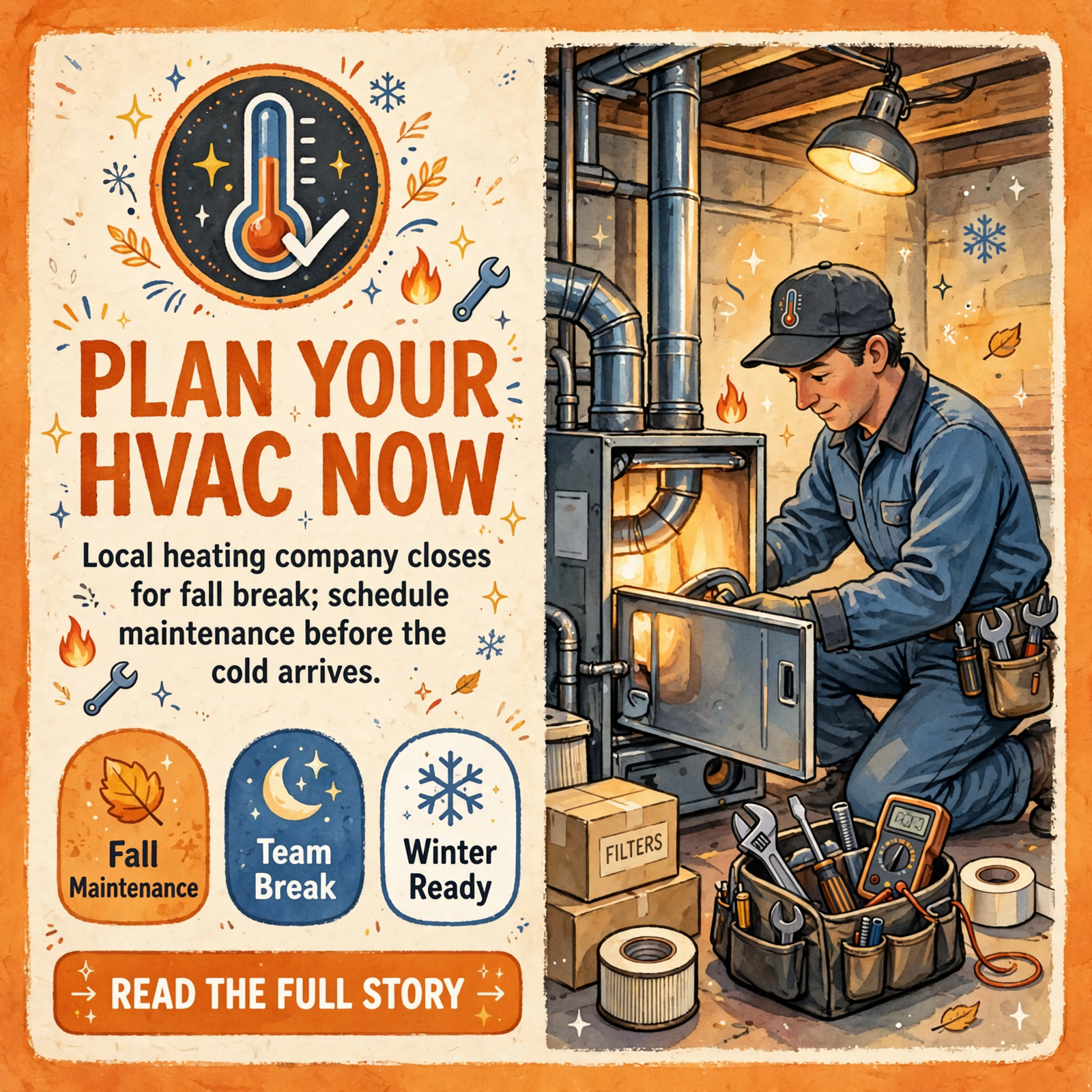 Featured image for "🔧 Tennessee Heating & Cooling Takes Fall Break - October 25 to November 2"