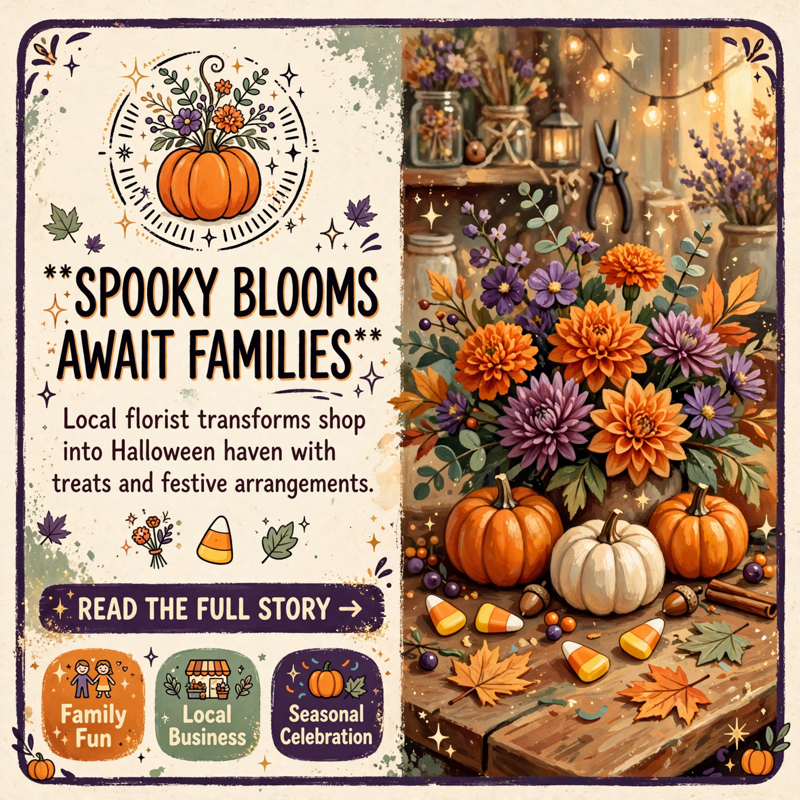 Featured image for "🎃 Halloween Fun Comes to Southern Pearl Florist with Spooky Arrangements and Boo Bash Candy"