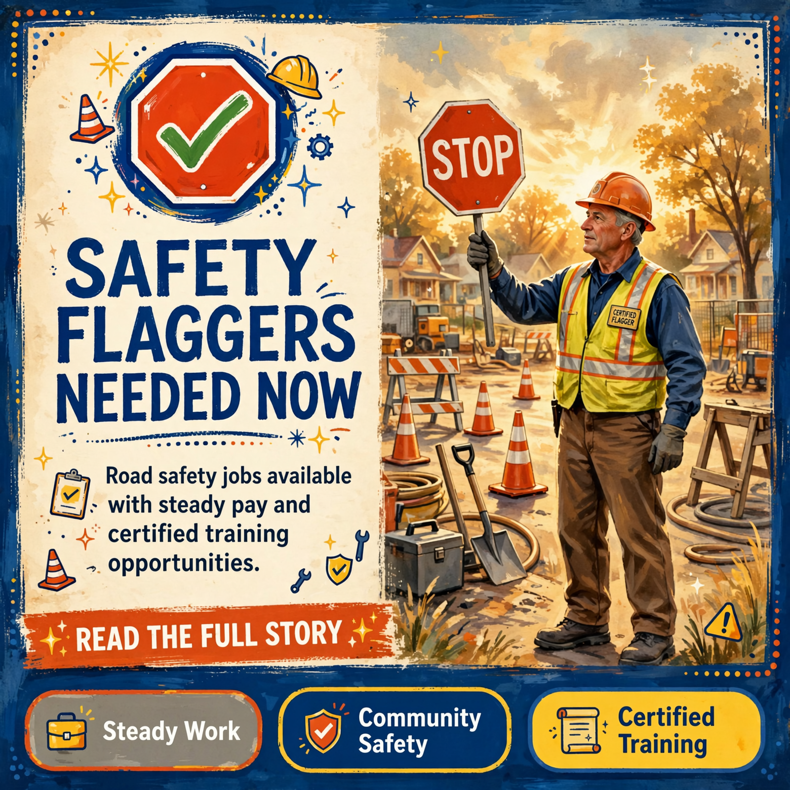 Featured image for "🛣️ Labor Finders Chattanooga Hiring Certified Flaggers for Road Safety Work"