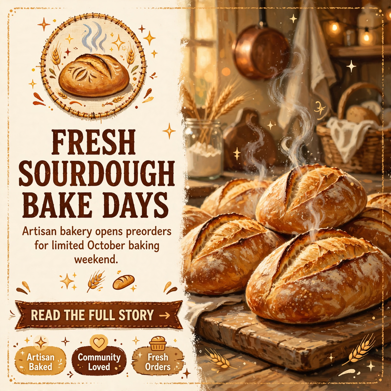 Featured image for "🥖 Susie's Sweet and Savory Sourdough Bread Announces October Bake Days"