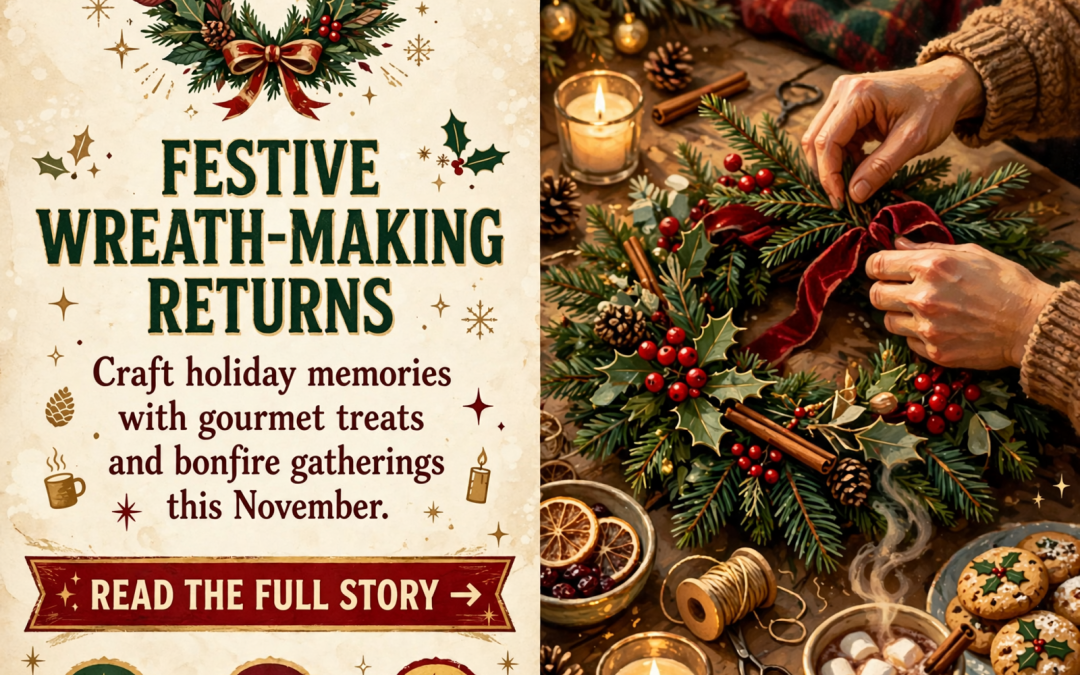 🎄 Live Wreath-Making Workshops Return to Whistlestop Manor This November
