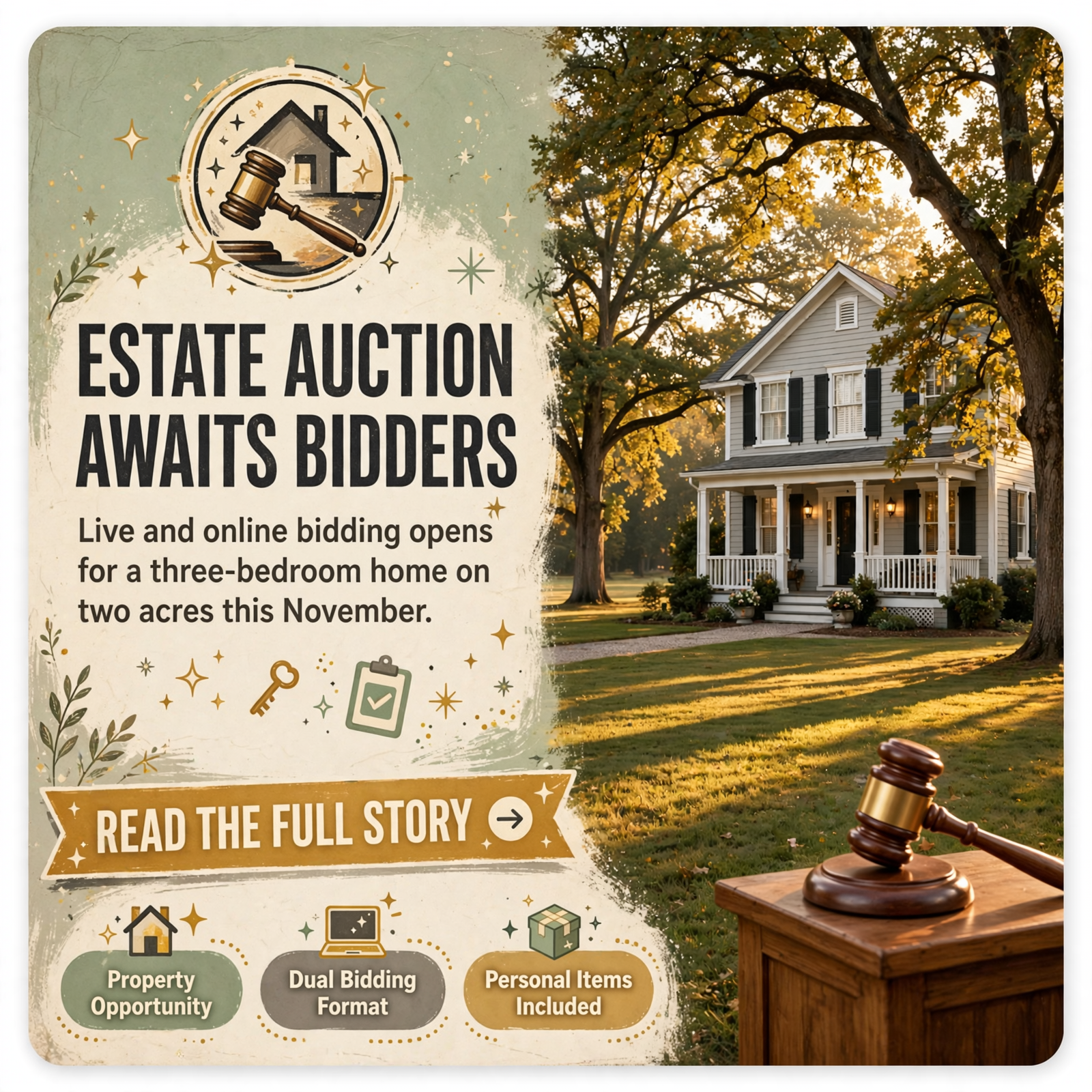 Featured image for "🏡 Estate Auction in Smithville Features 3-Bedroom Home on 2 Acres"