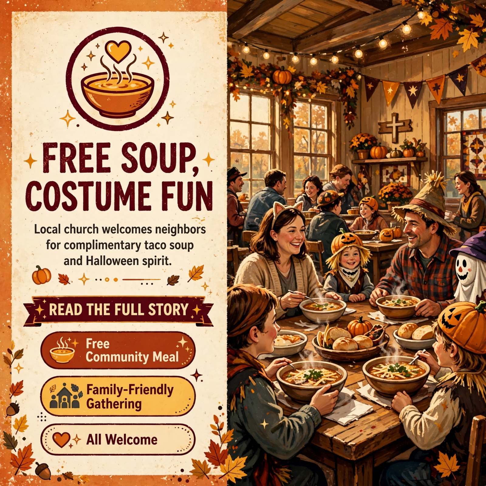 Featured image for "Free Taco Soup & Costume Fun at The Arbor Church of the Nazarene in McMinnville 🍲"