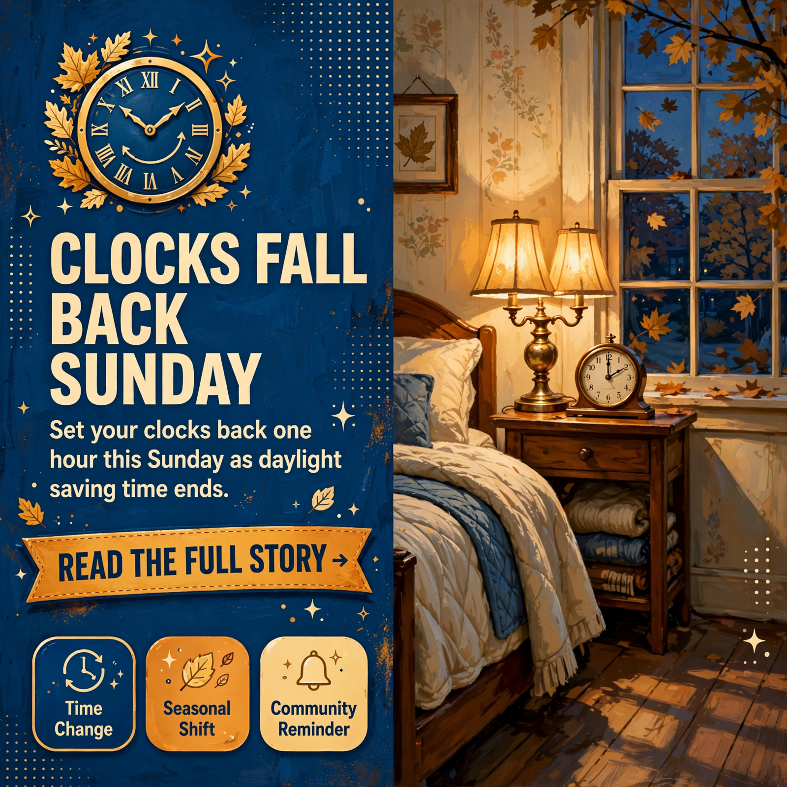 ⏰ Daylight Saving Time Ends Sunday, November 1st – Clocks Fall Back One Hour — Featured Image Featured image for "⏰ Daylight Saving Time Ends Sunday, November 1st - Clocks Fall Back One Hour"