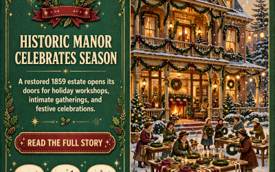 🎄 Whistlestop Manor Transforms Into Winter Wonderland in Sweetwater – Holiday Events, Workshops, and Party Bookings Now Open